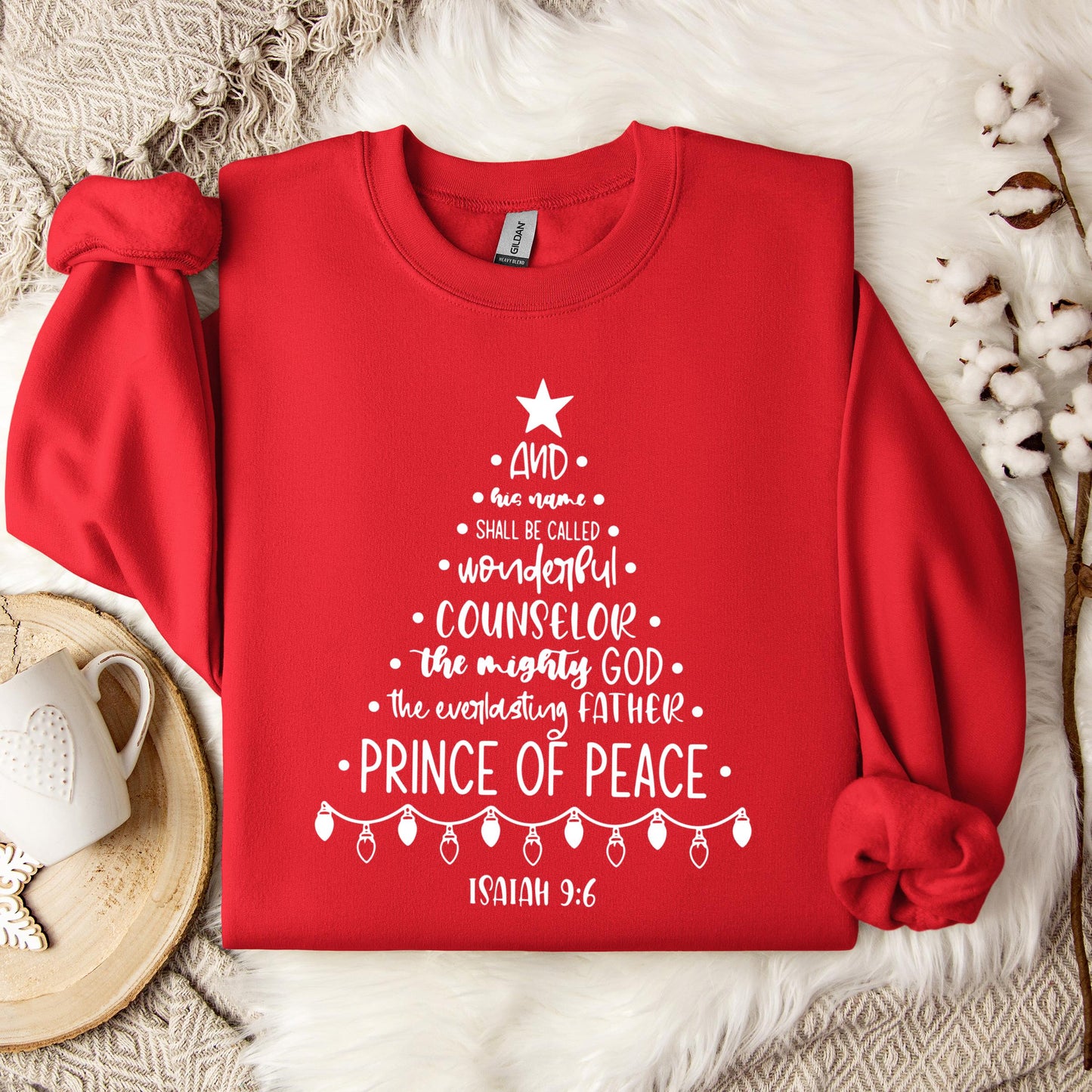 Christmas Nativity Tree Isaiah 9.6 Sweatshirt