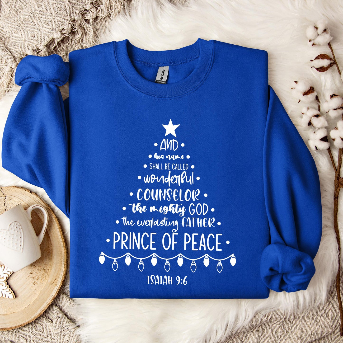 Christmas Nativity Tree Isaiah 9.6 Sweatshirt