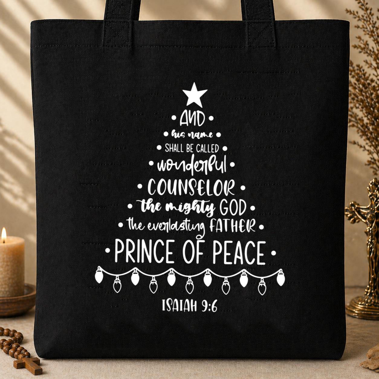 Christmas Nativity Tree Isaiah 9.6 Tote Bag