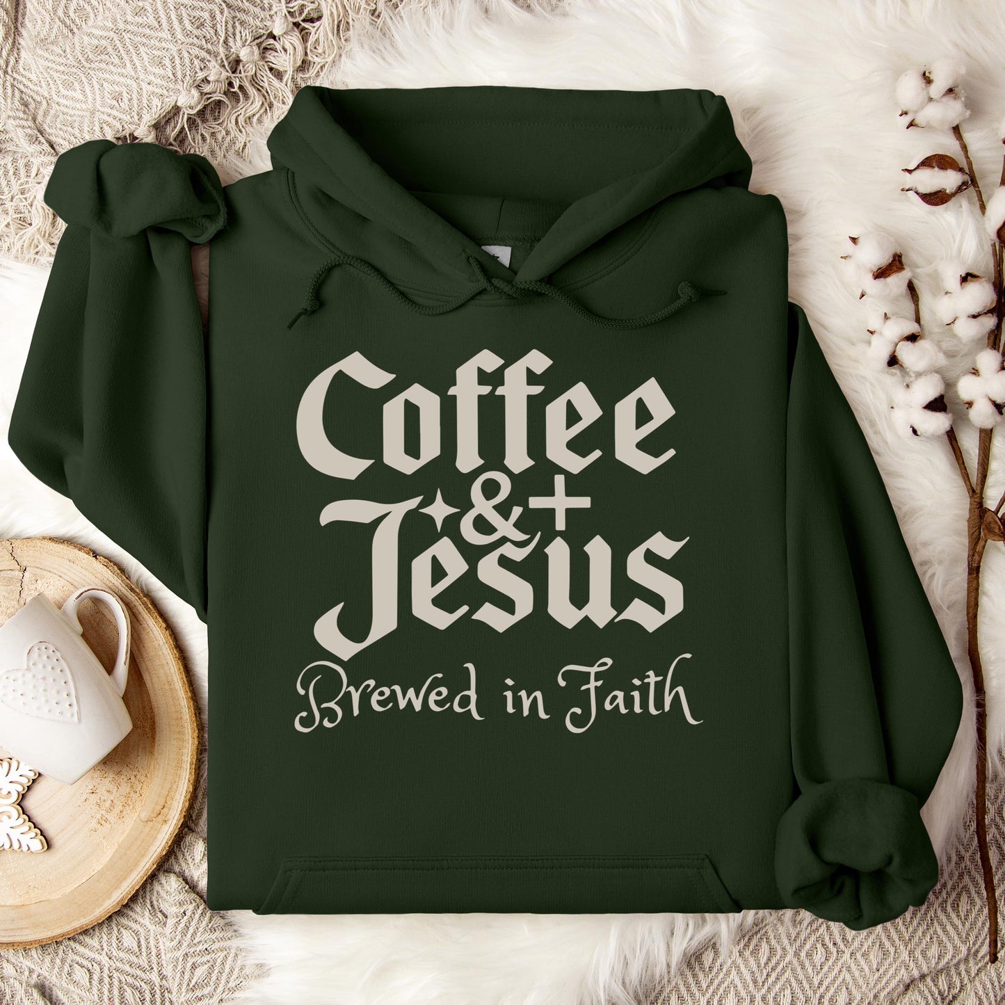 Coffee And Jesus Brewed In Faith Hoodie
