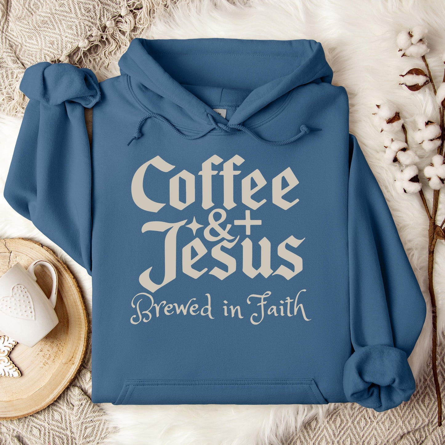 Coffee And Jesus Brewed In Faith Hoodie