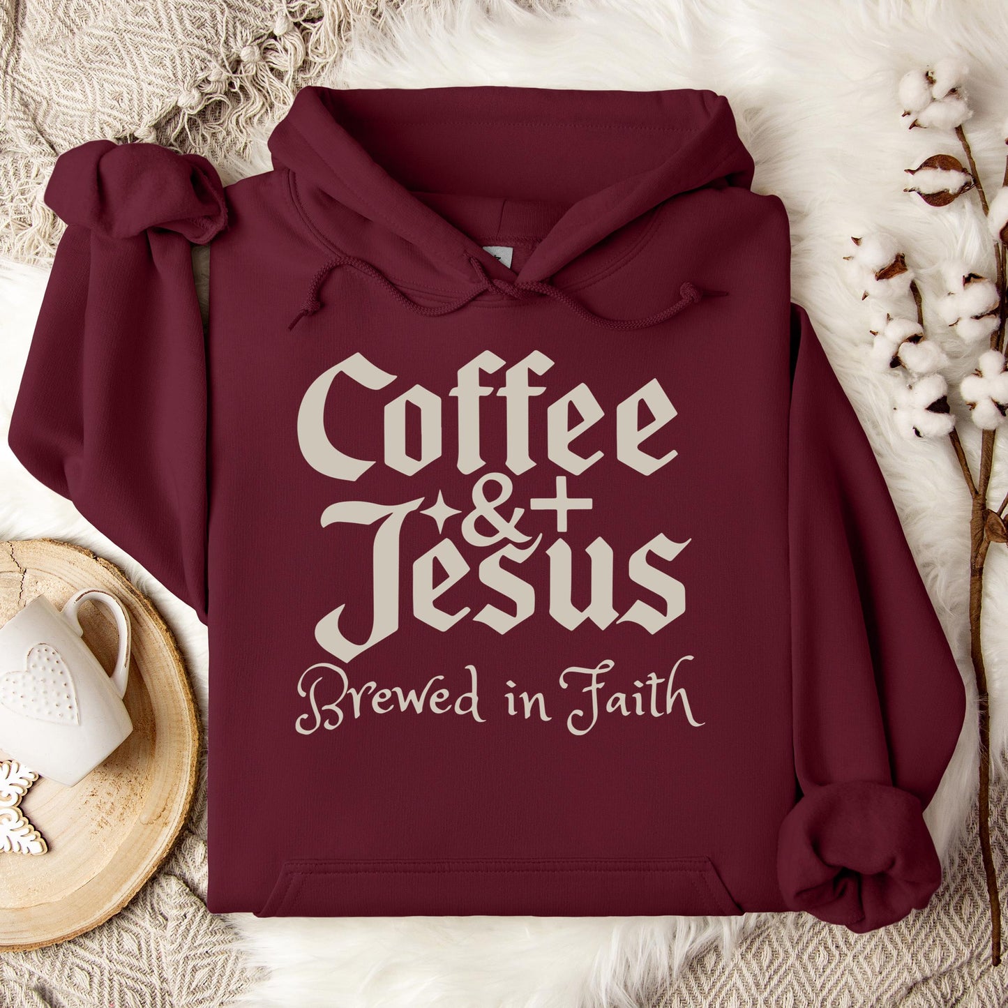 Coffee And Jesus Brewed In Faith Hoodie
