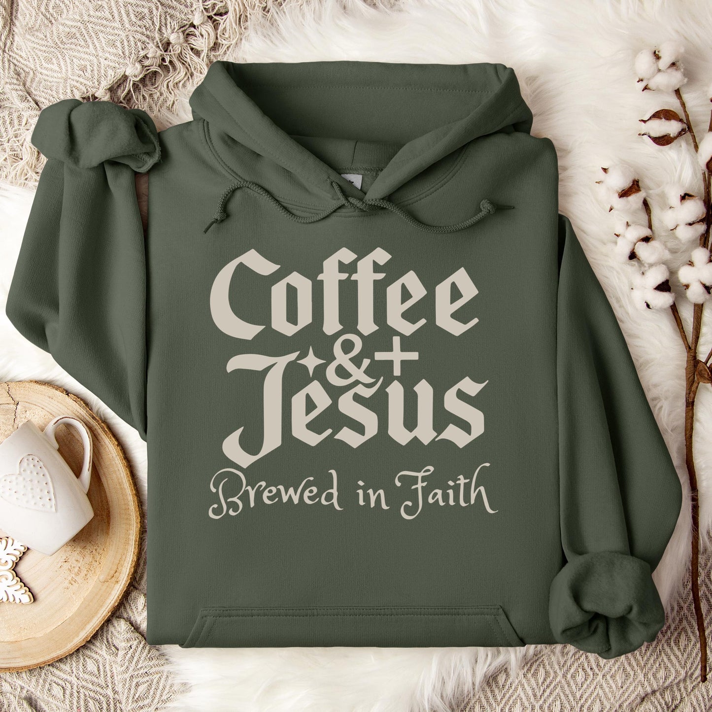 Coffee And Jesus Brewed In Faith Hoodie