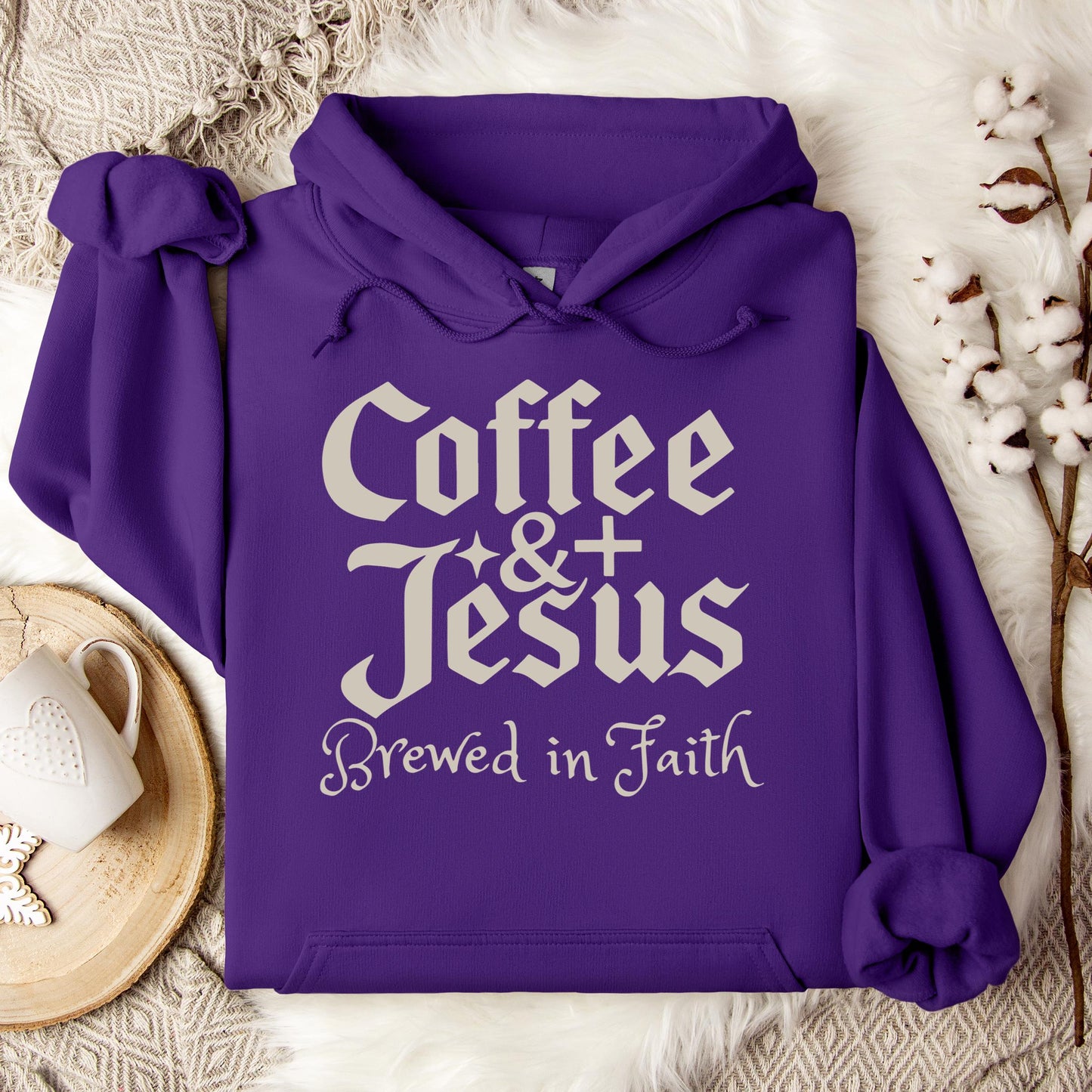 Coffee And Jesus Brewed In Faith Hoodie