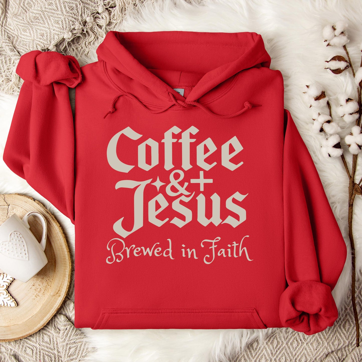 Coffee And Jesus Brewed In Faith Hoodie