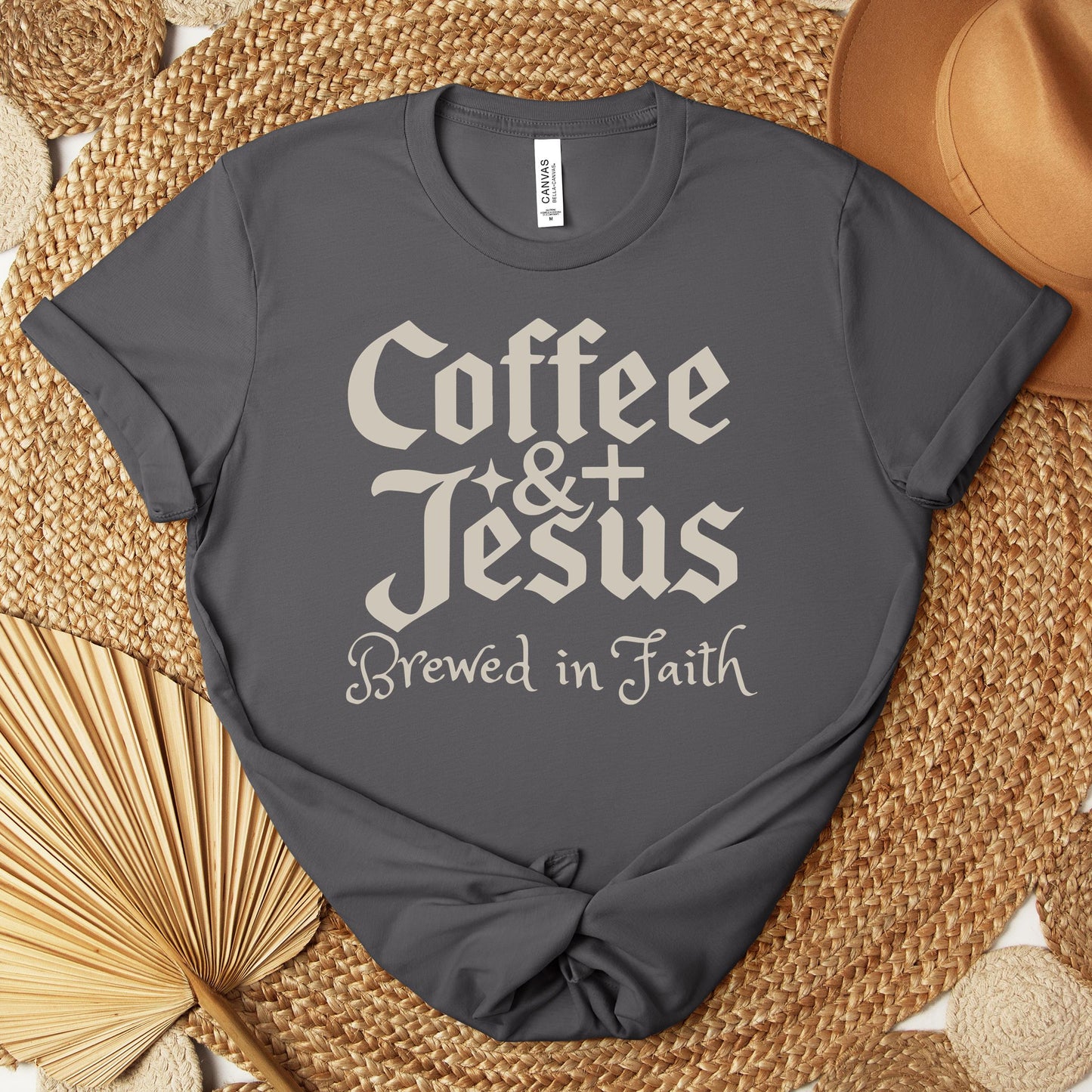 Coffee And Jesus Brewed In Faith Premium T-shirt