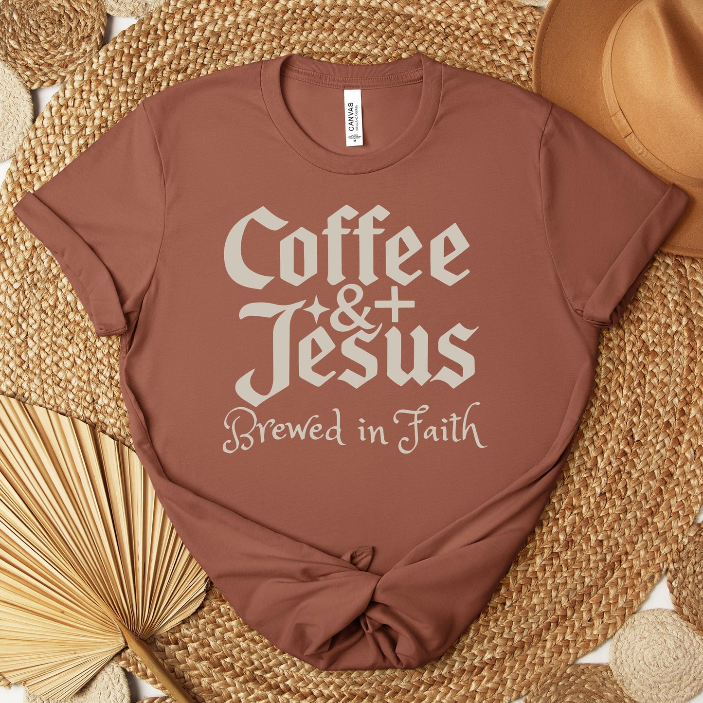 Coffee And Jesus Brewed In Faith Premium T-shirt