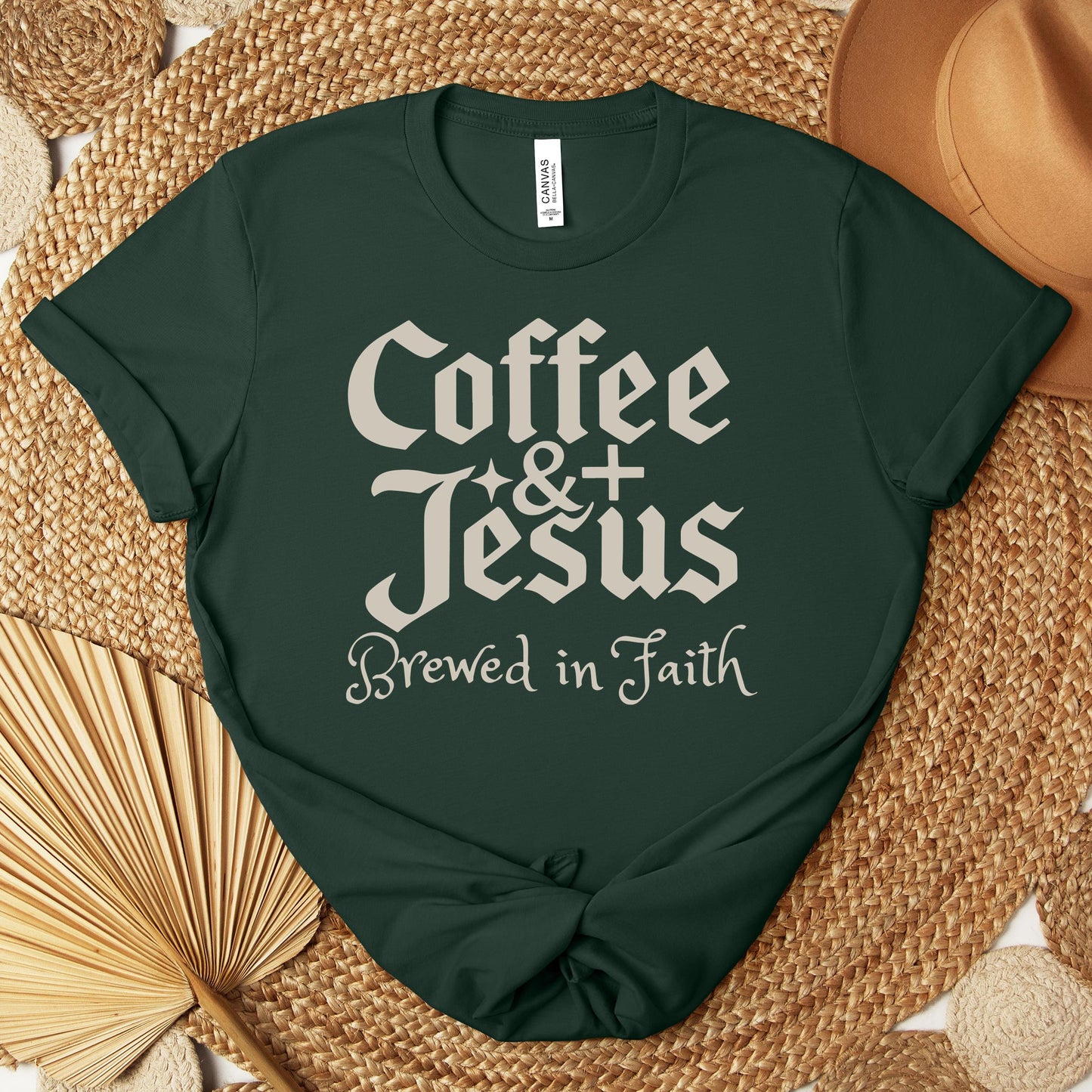 Coffee And Jesus Brewed In Faith Premium T-shirt