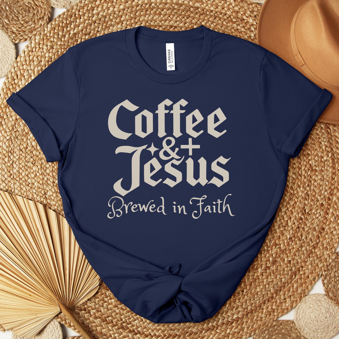 Coffee And Jesus Brewed In Faith Premium T-shirt