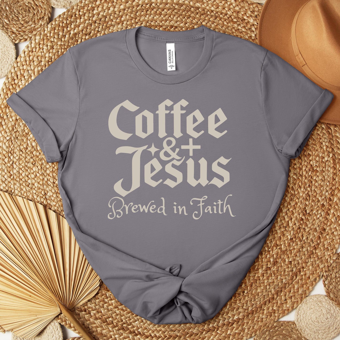 Coffee And Jesus Brewed In Faith Premium T-shirt