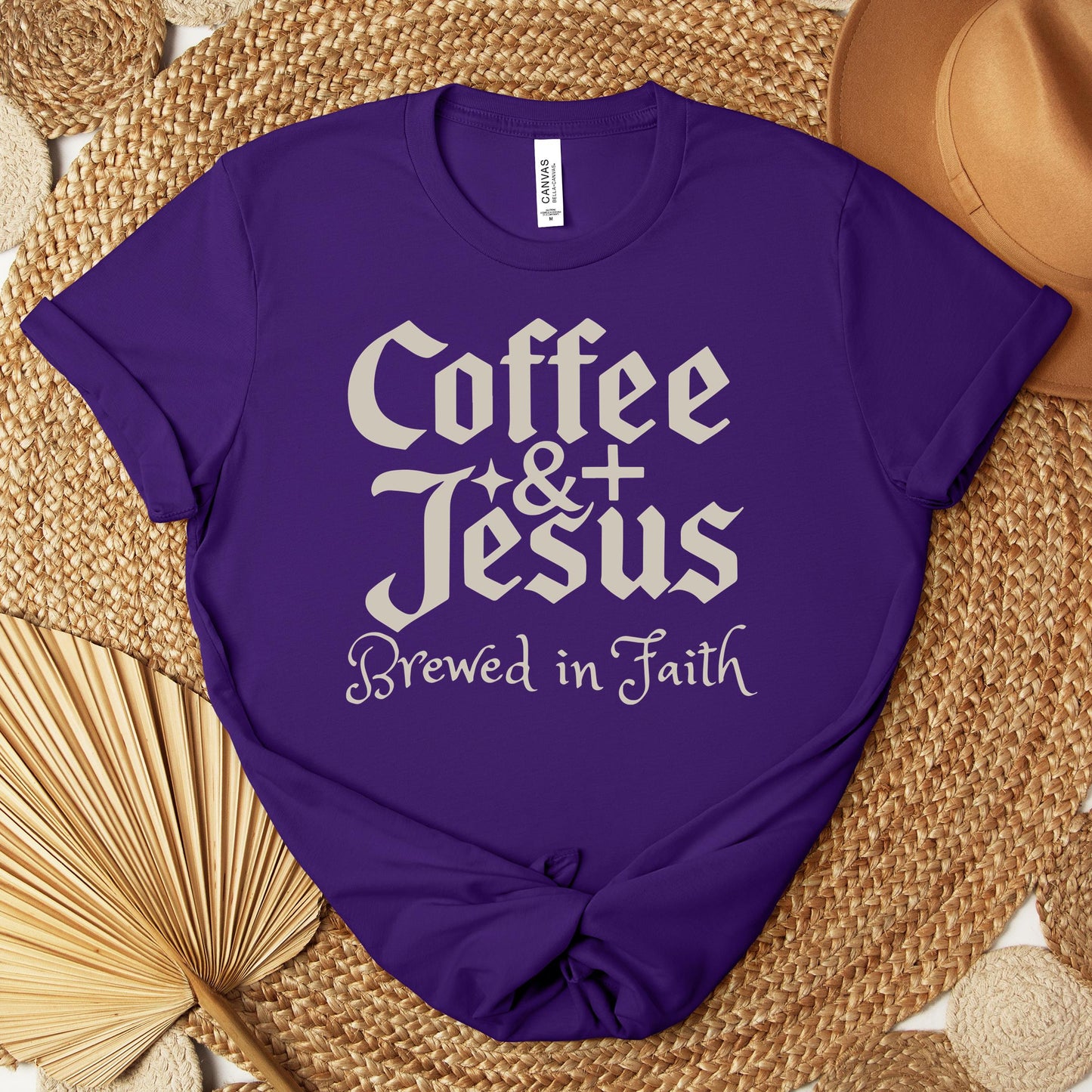 Coffee And Jesus Brewed In Faith Premium T-shirt