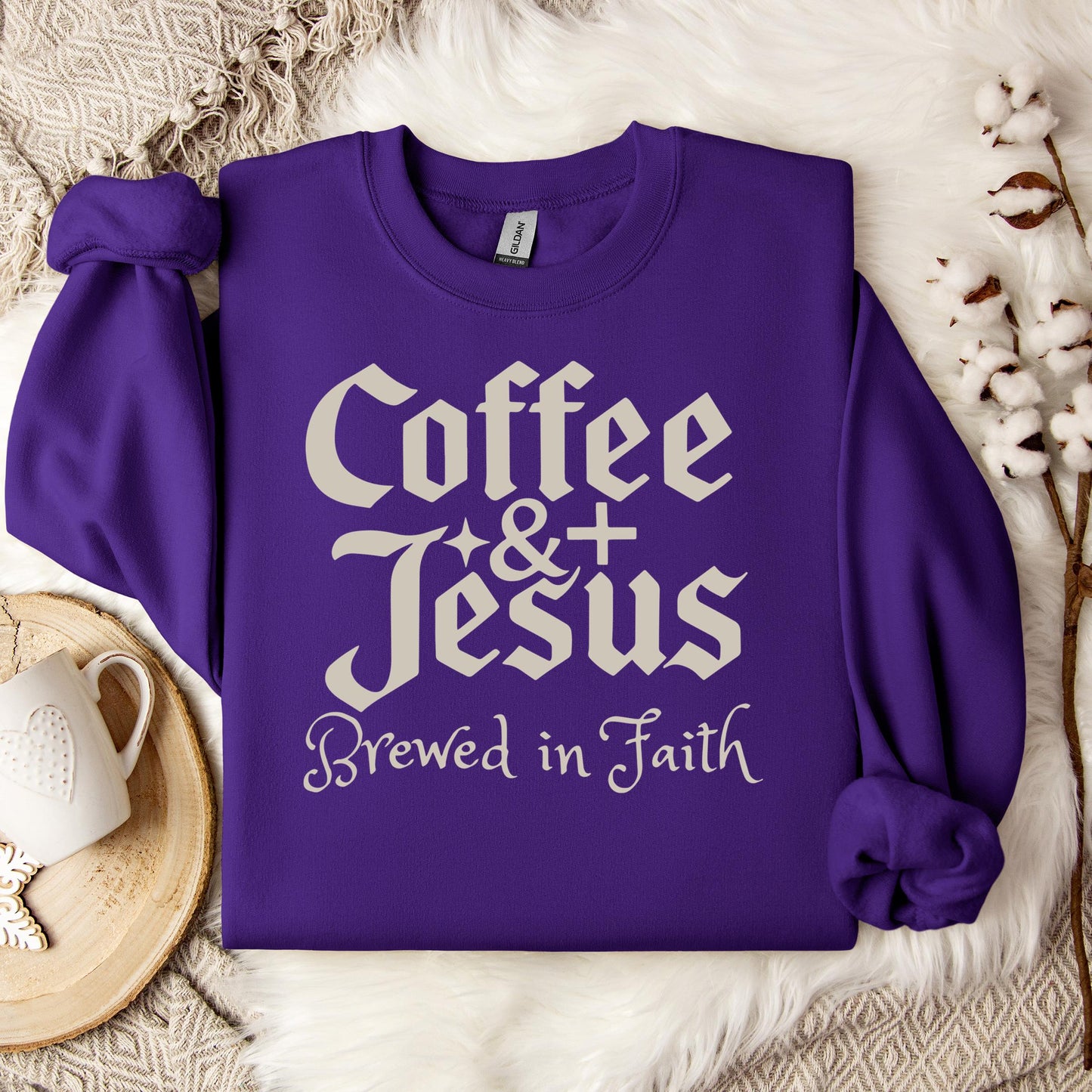 Coffee And Jesus Brewed In Faith Sweatshirt