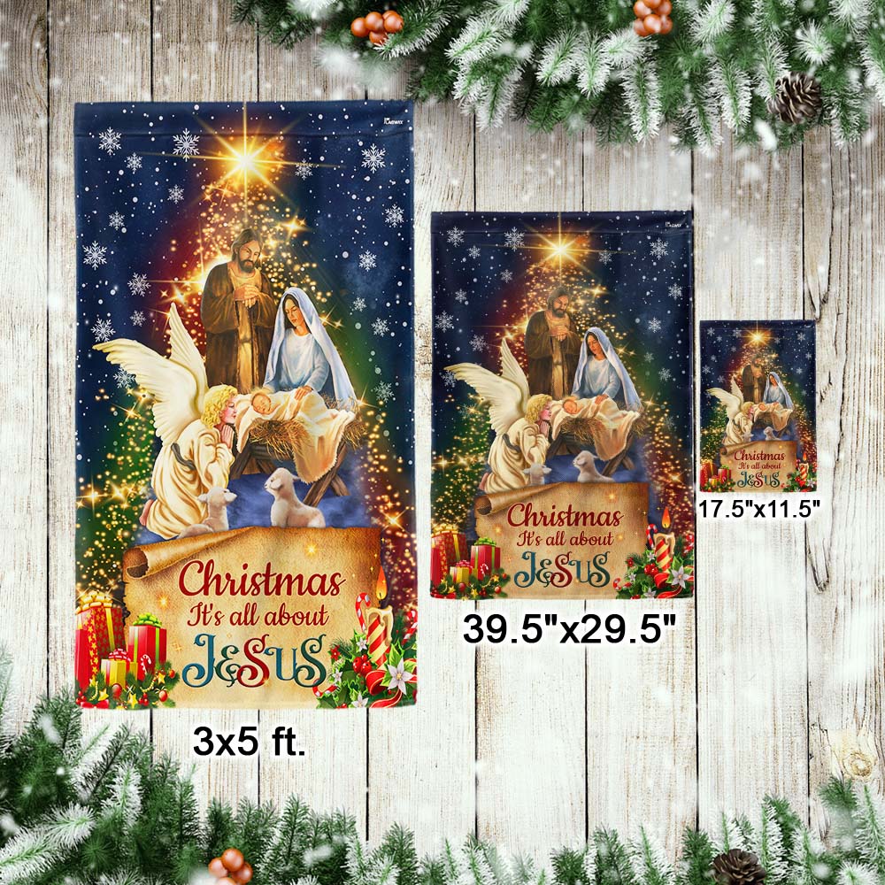 Jesus Christmas Flag Christmas It's All About Jesus Nativity Of Jesus Flag