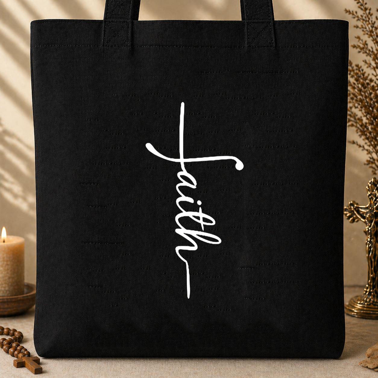 Faith Cross Hat Tote Bag