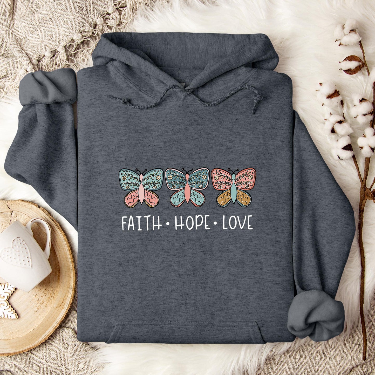 Faith Hope Love Butterflies 01 Hoodie
