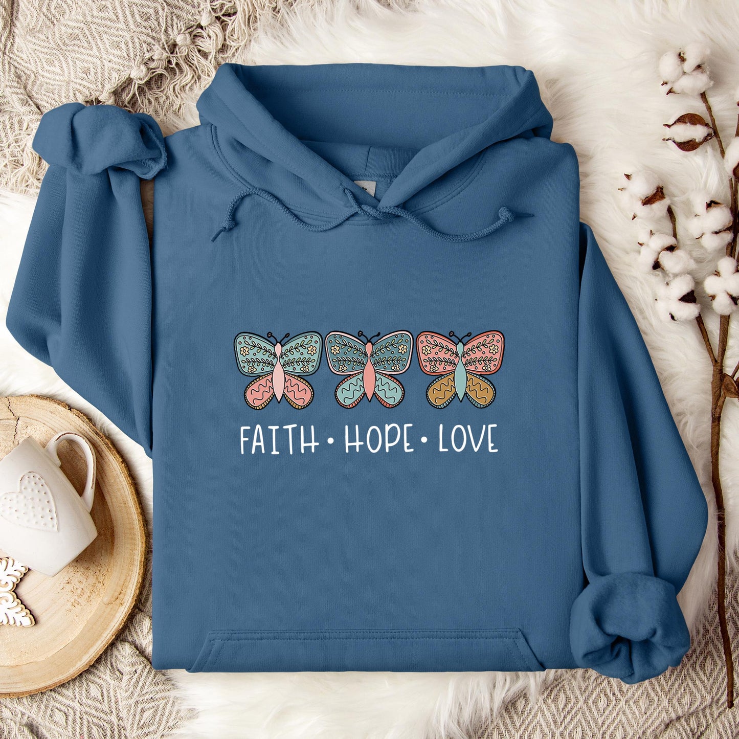 Faith Hope Love Butterflies 01 Hoodie