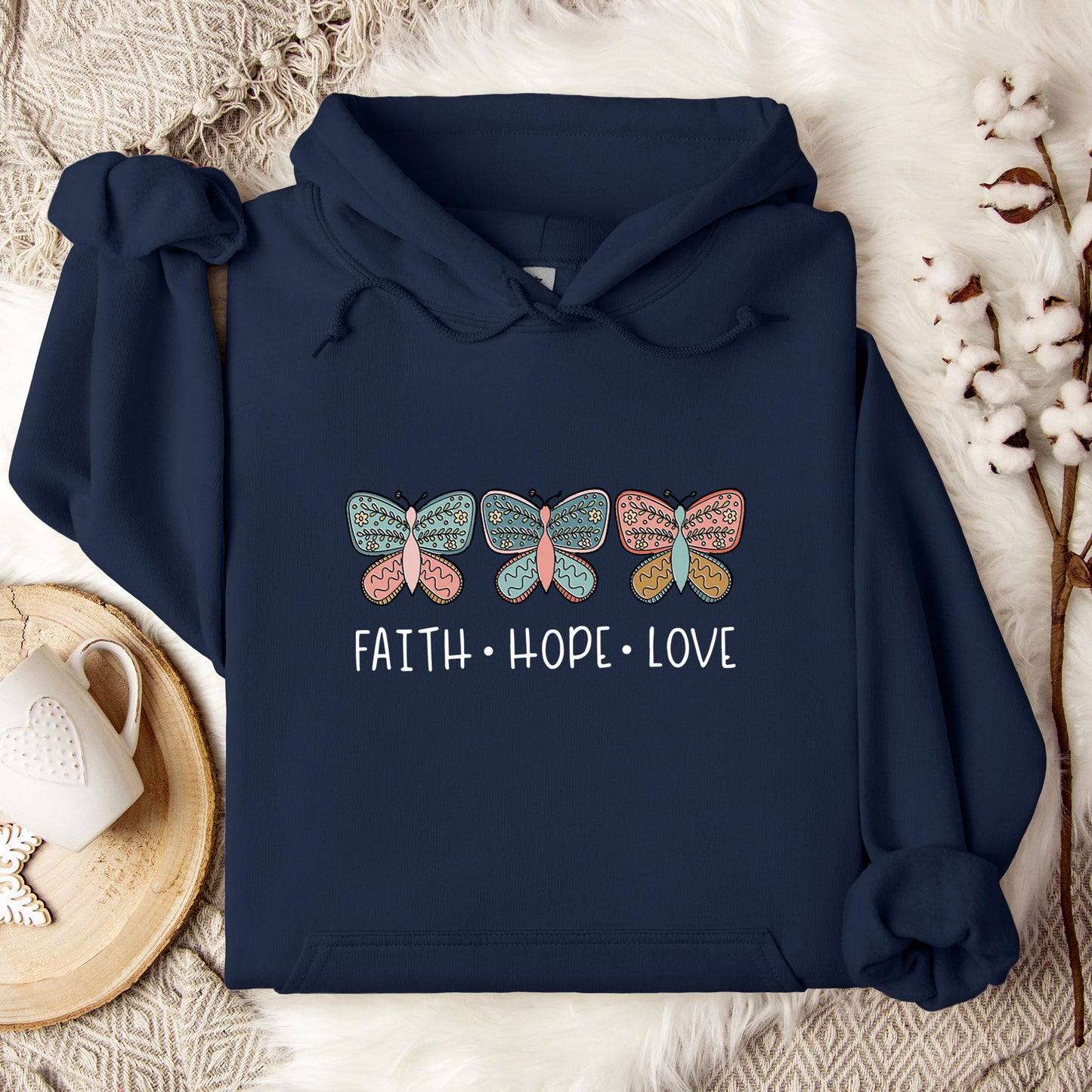 Faith Hope Love Butterflies 01 Hoodie