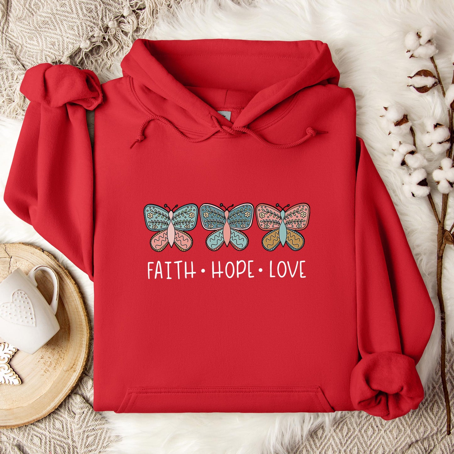 Faith Hope Love Butterflies 01 Hoodie