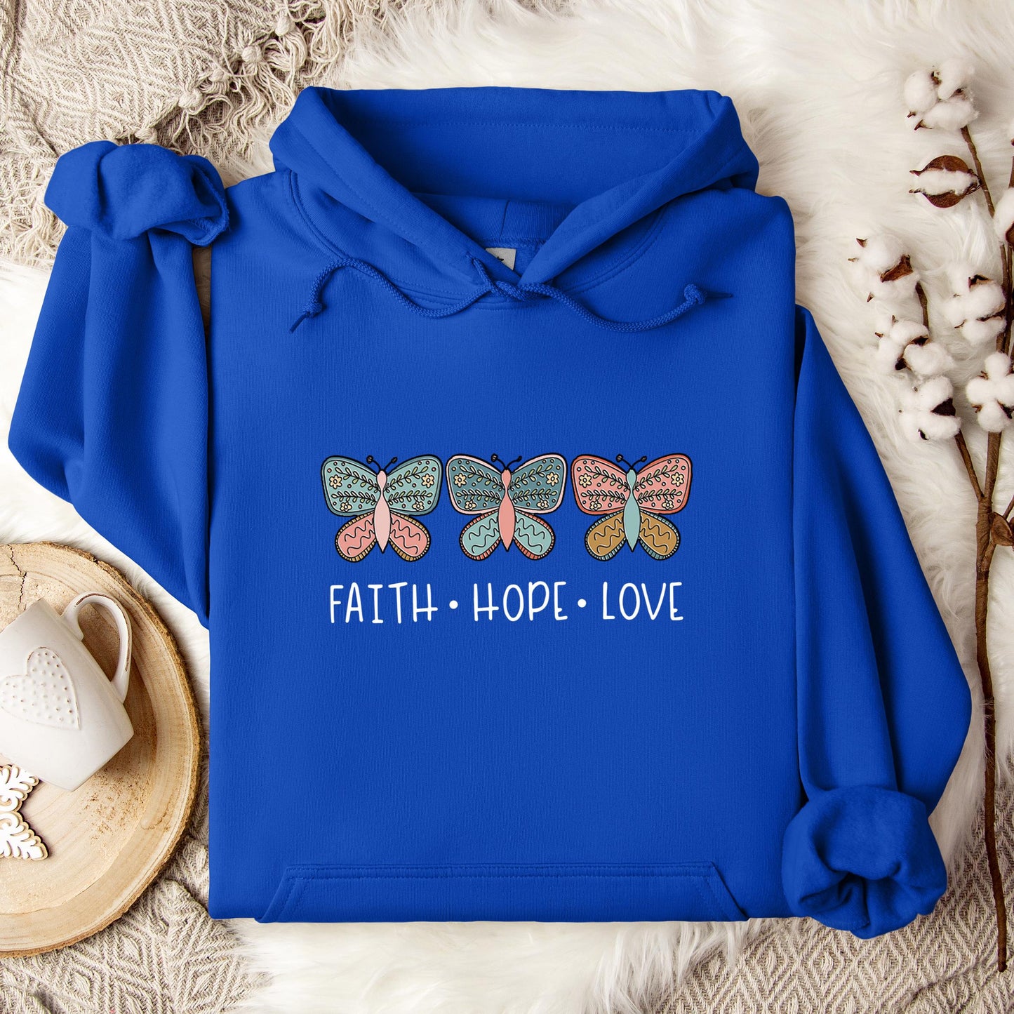 Faith Hope Love Butterflies 01 Hoodie