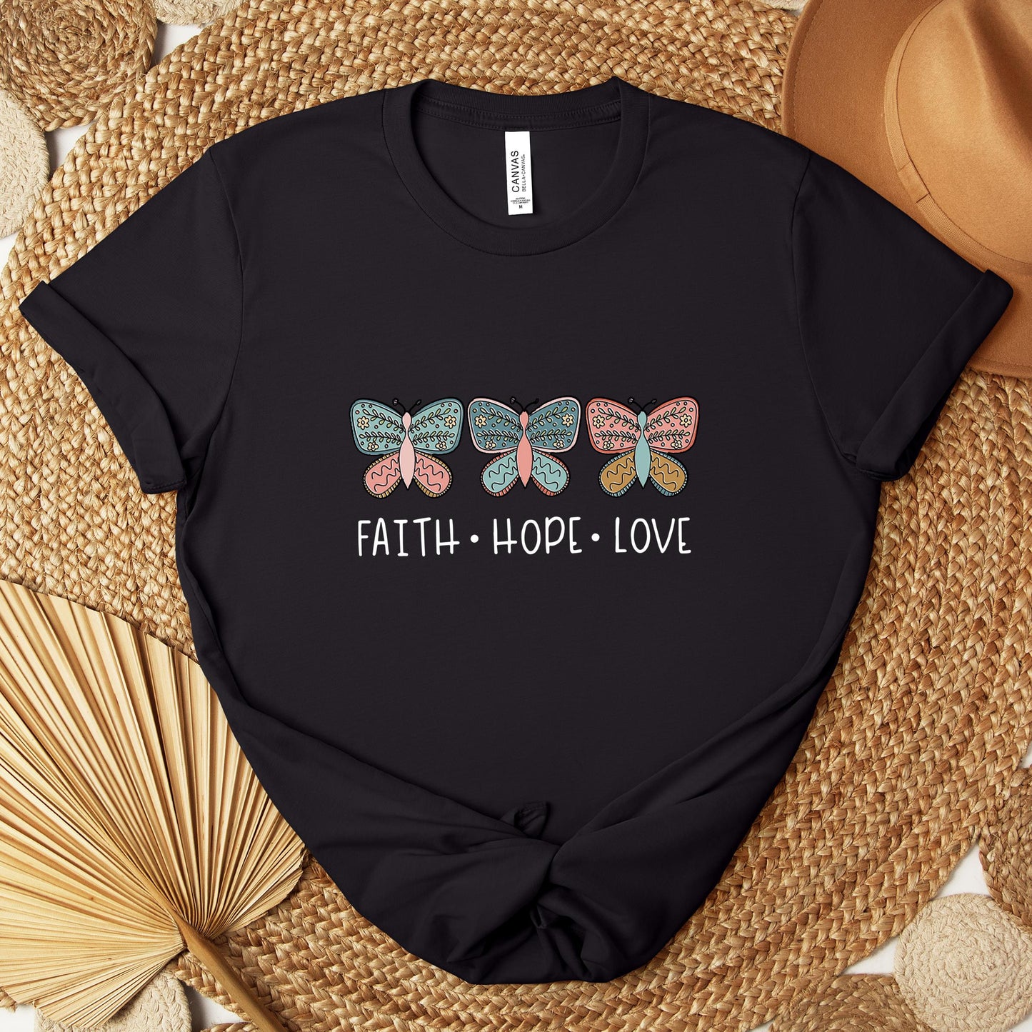 Faith Hope Love Butterflies 01 Premium T-shirt