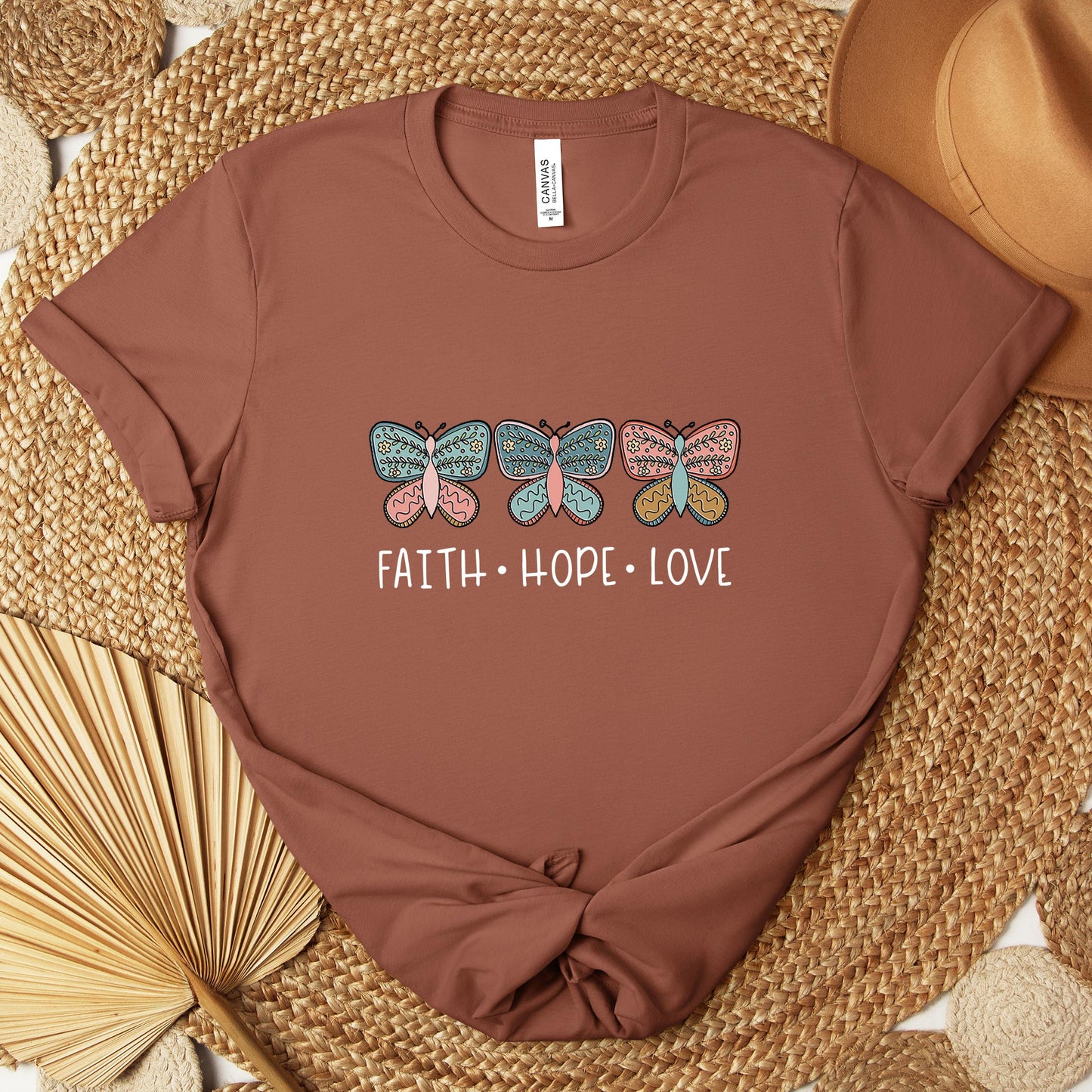 Faith Hope Love Butterflies 01 Premium T-shirt
