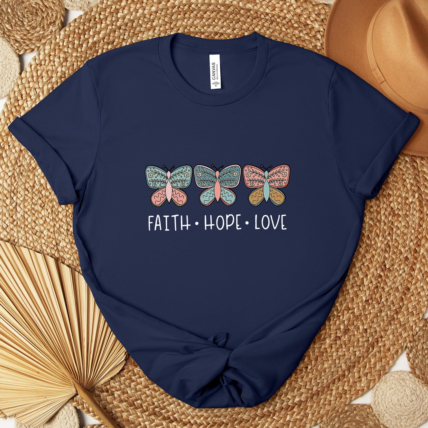 Faith Hope Love Butterflies 01 Premium T-shirt