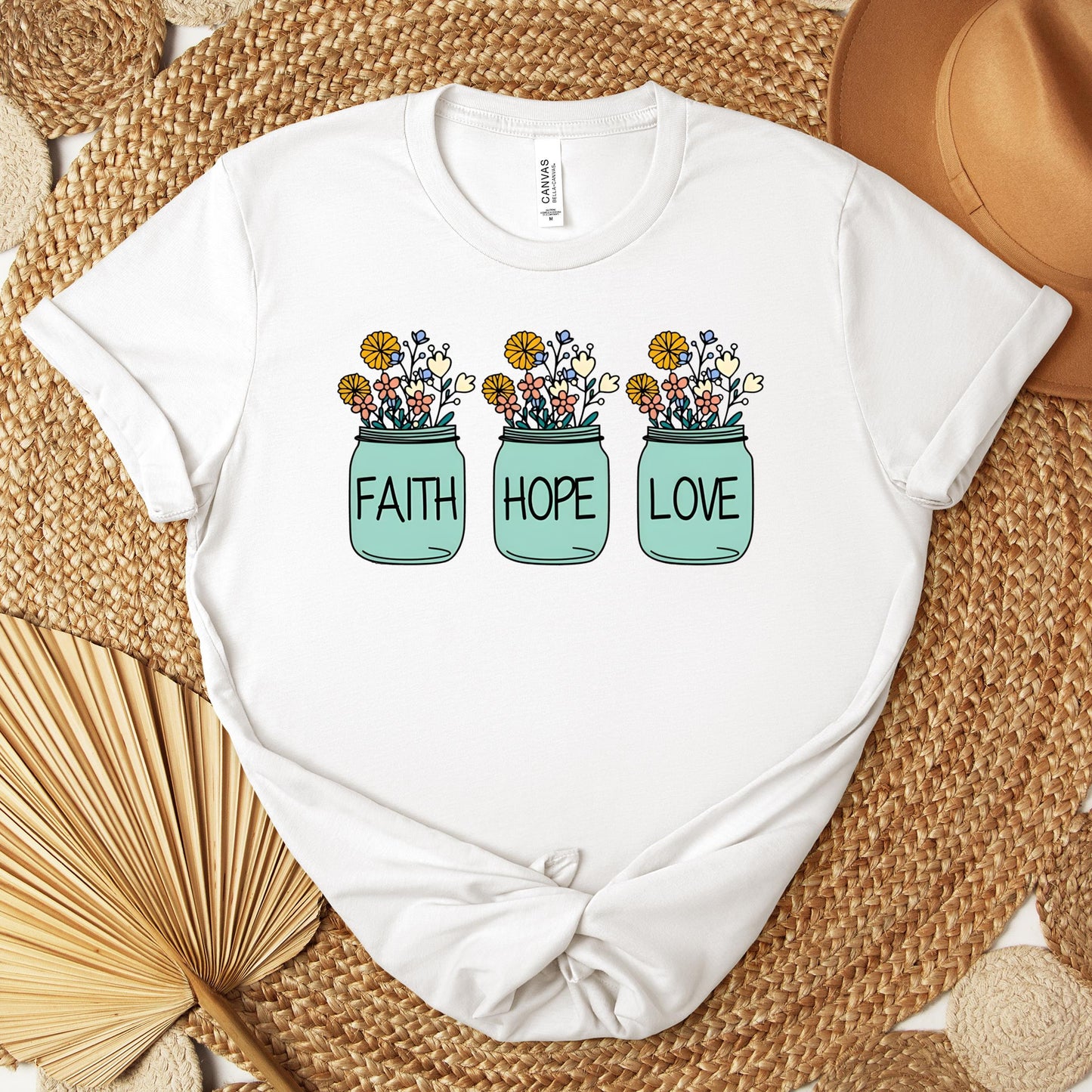 Faith Hope Love Flower 01 Premium T-shirt