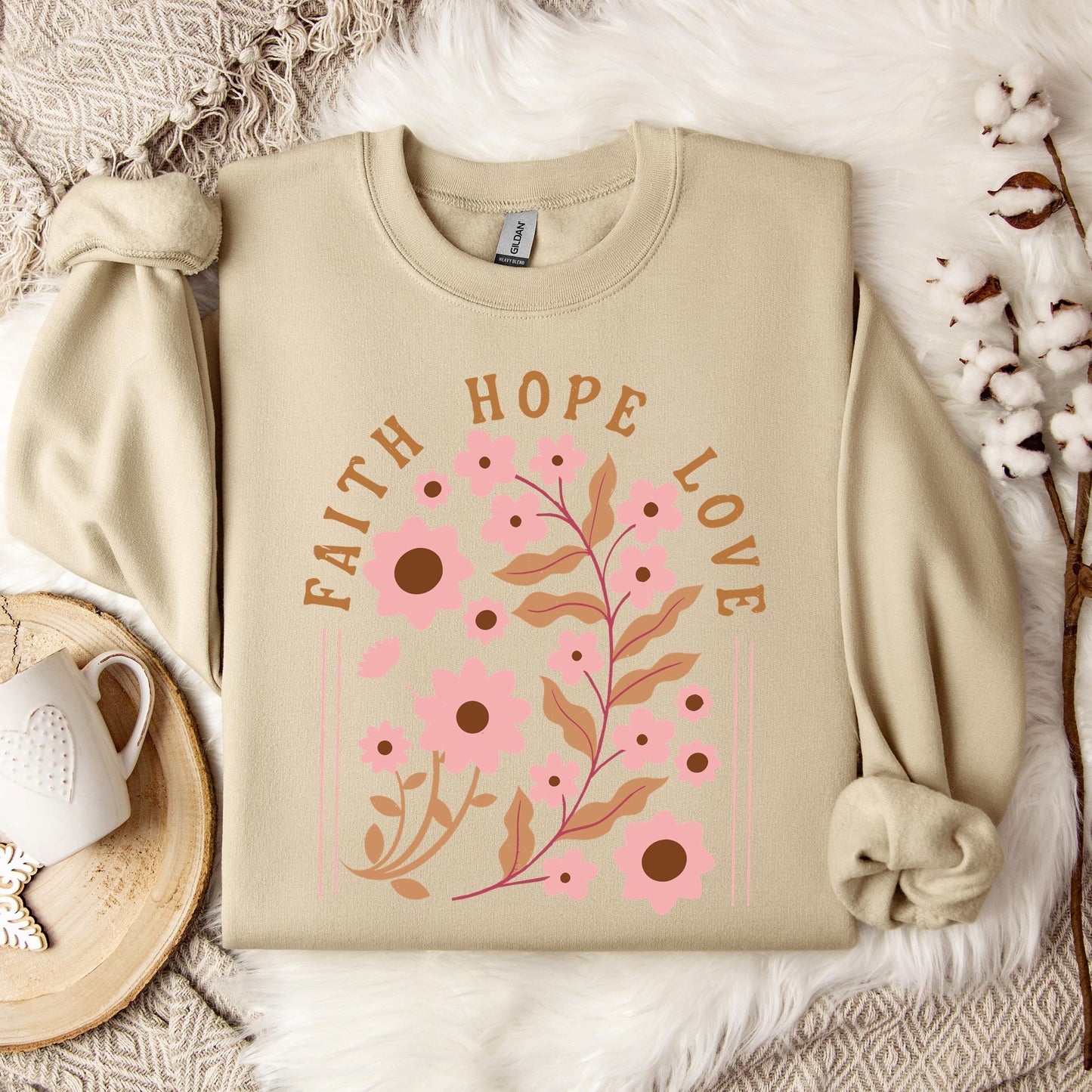Faith Hope Love Flower 02 Sweatshirt