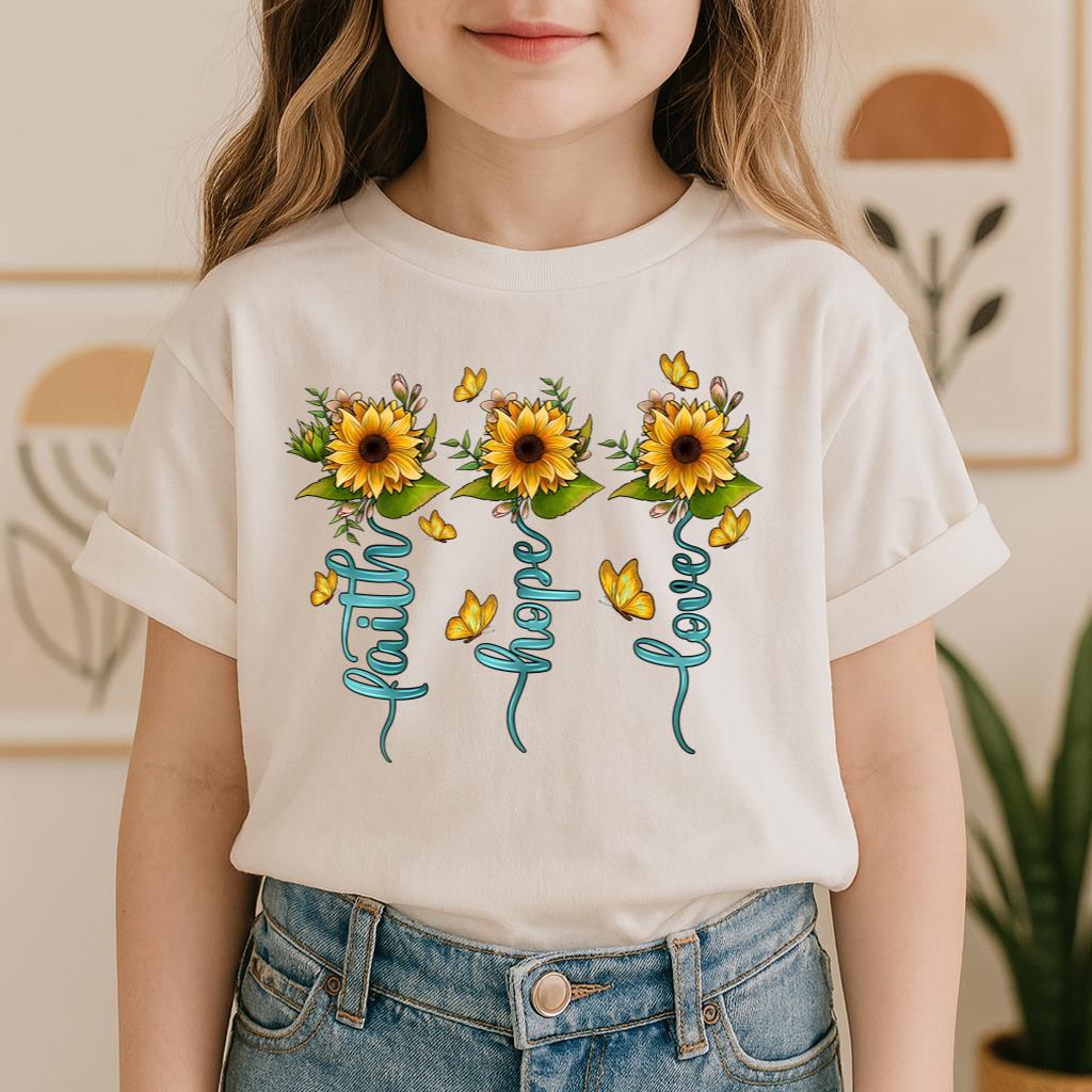 Faith Hope Love Sunflower Butterfly 03
