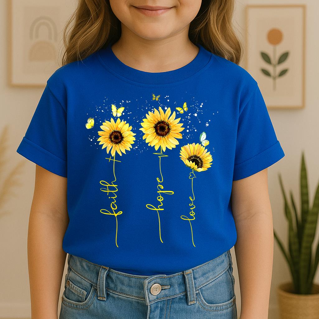 Faith Hope Love Sunflower Butterfly