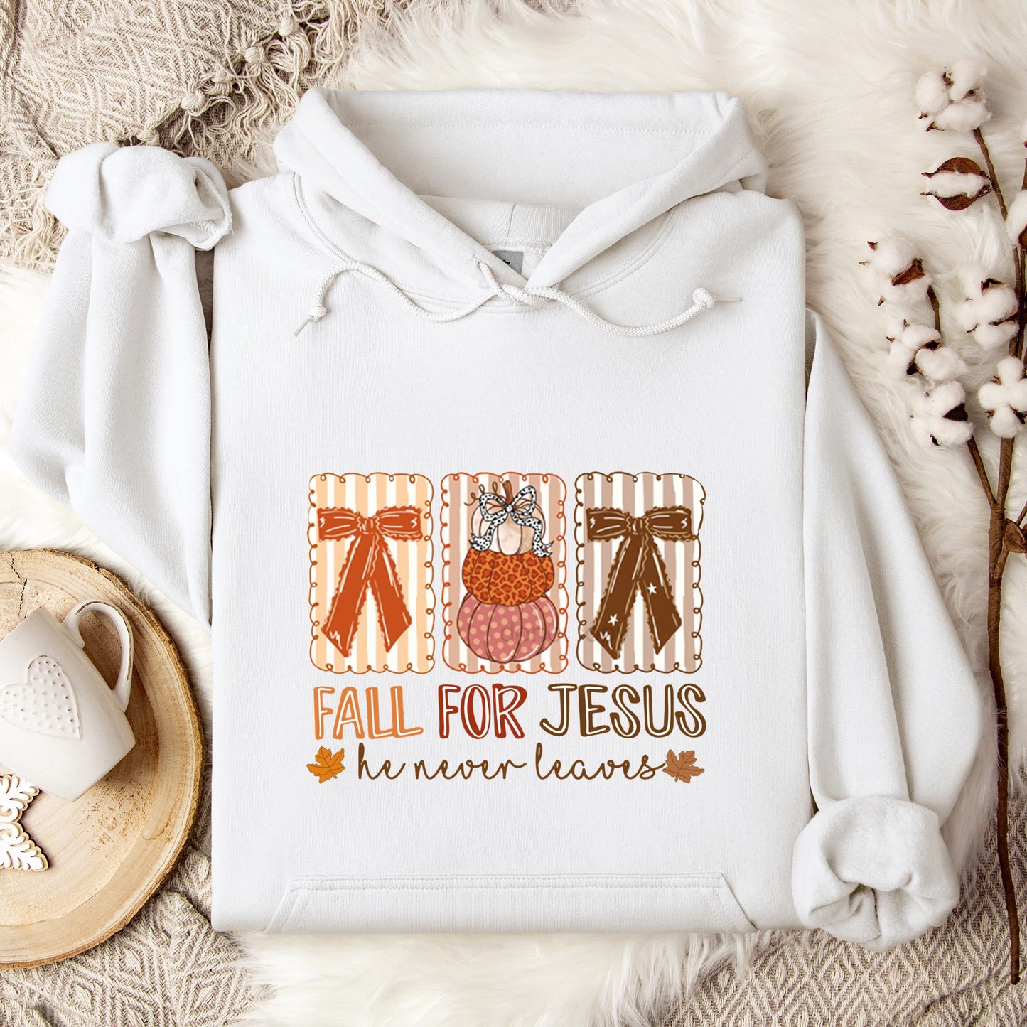 Fall For Jesus He Never Leaves 03 Hoodie