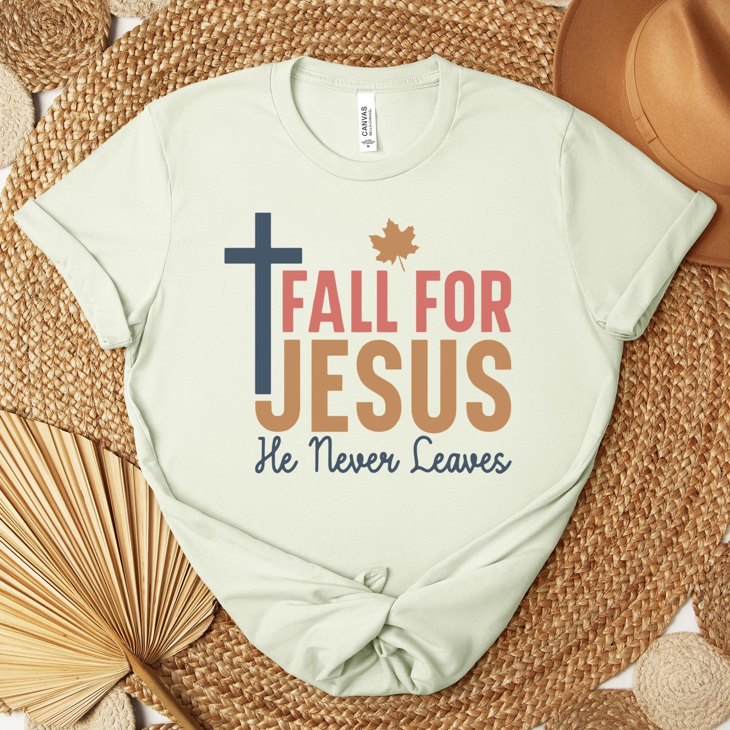 Fall For Jesus He Never Leaves 17 Premium T-shirt