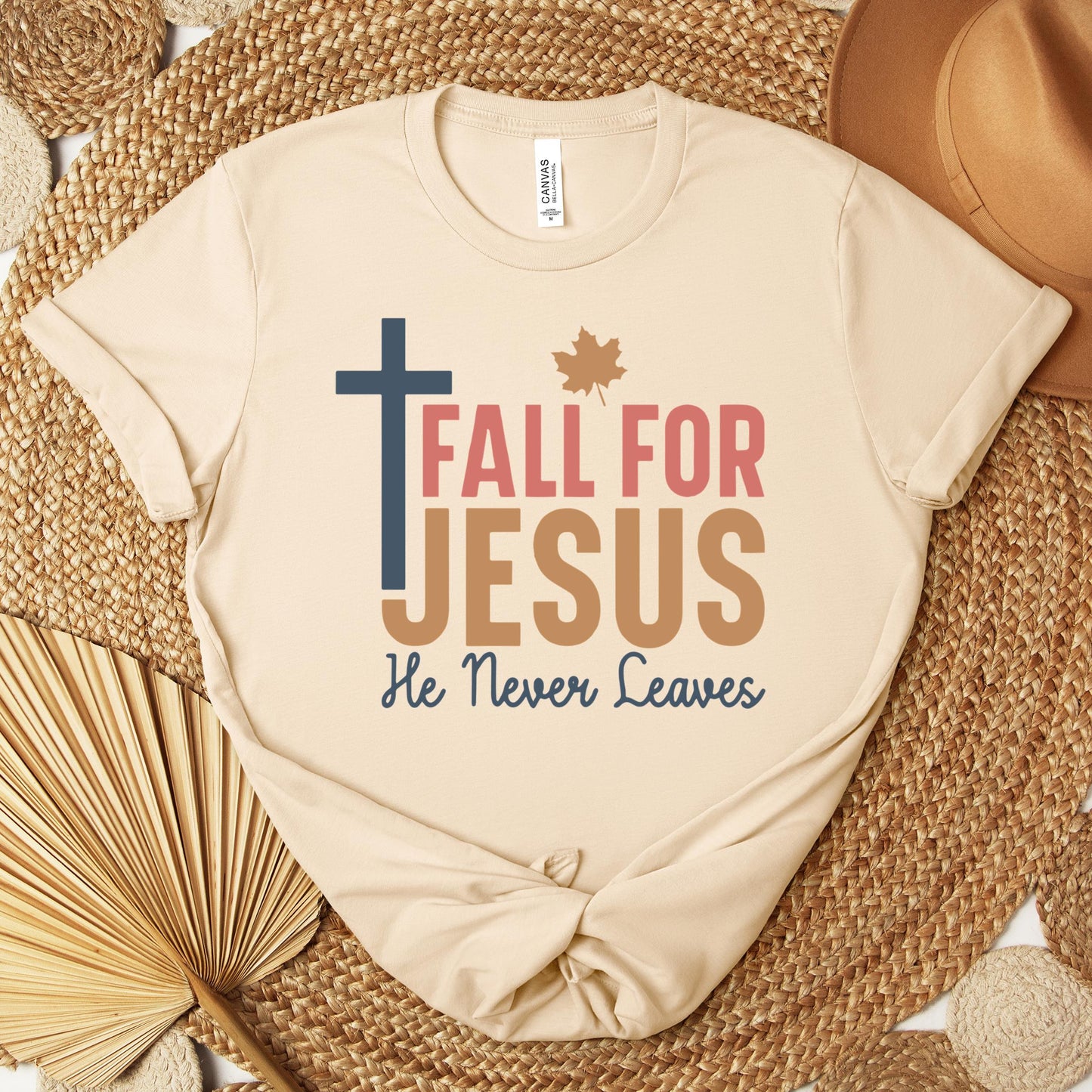 Fall For Jesus He Never Leaves 17 Premium T-shirt