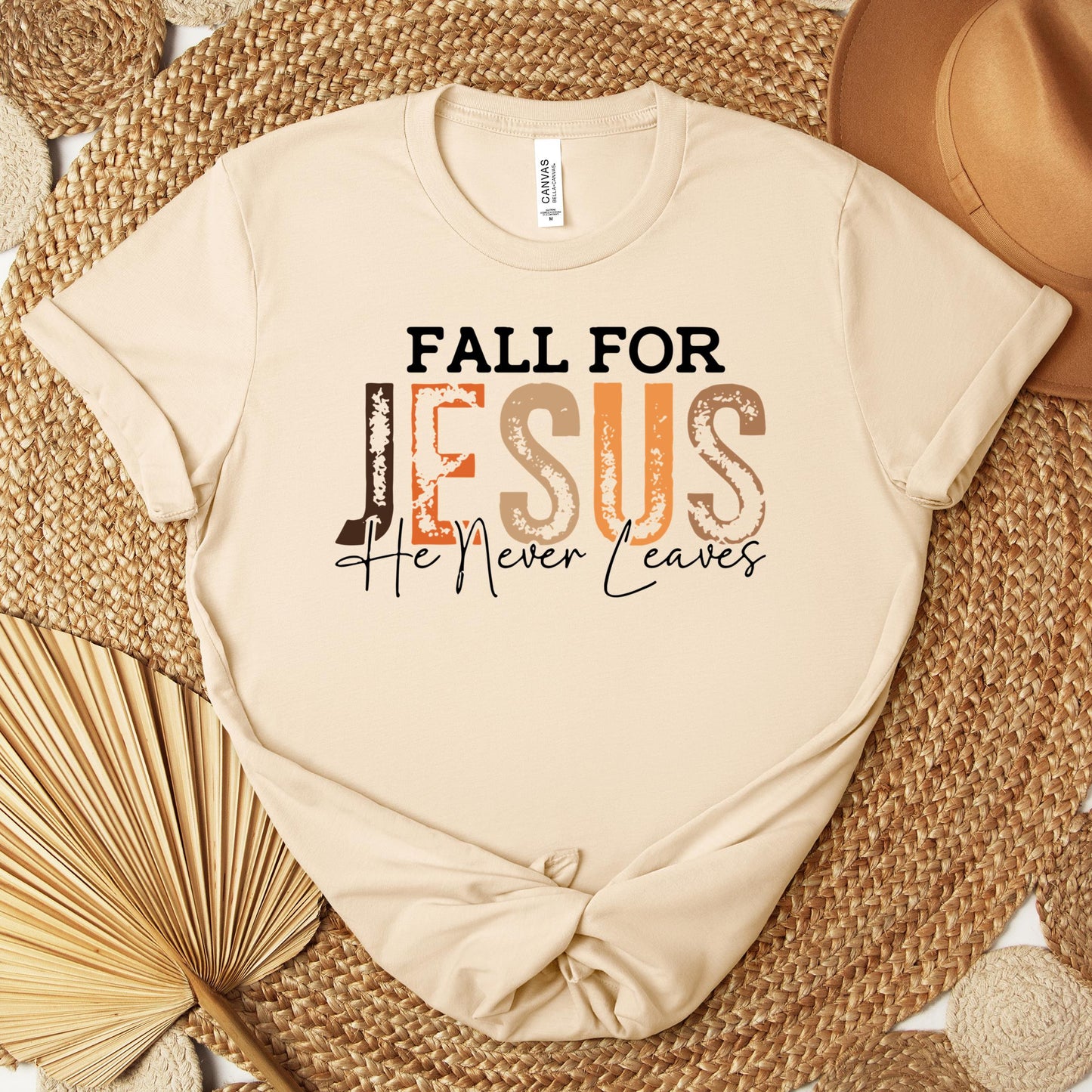 Fall For Jesus He Never Leaves 18 Premium T-shirt