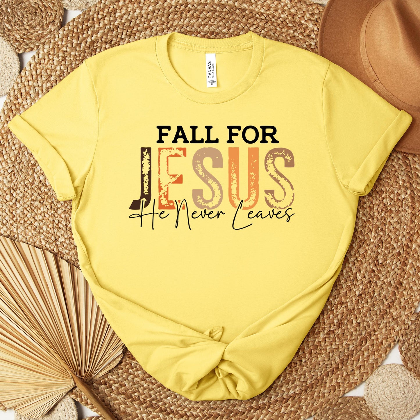 Fall For Jesus He Never Leaves 18 Premium T-shirt