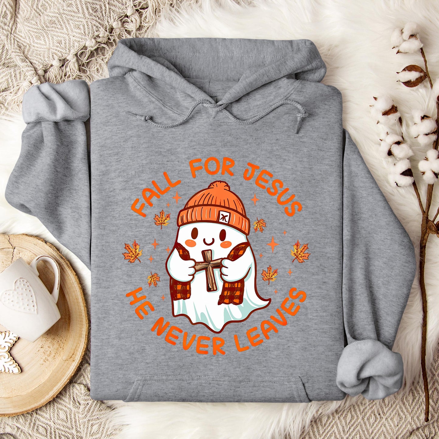 Fall For Jesus He Never Leaves 23 Hoodie