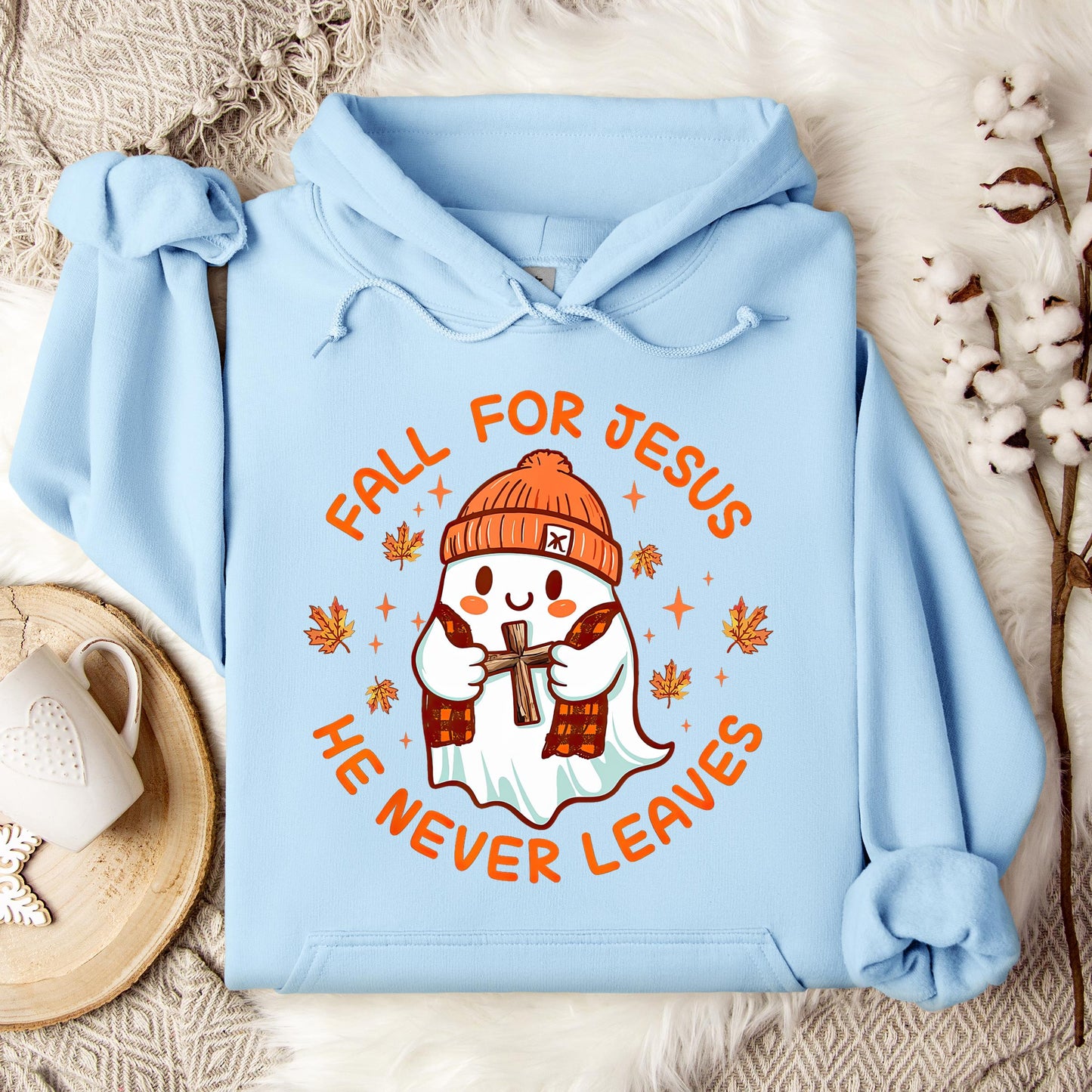 Fall For Jesus He Never Leaves 23 Hoodie