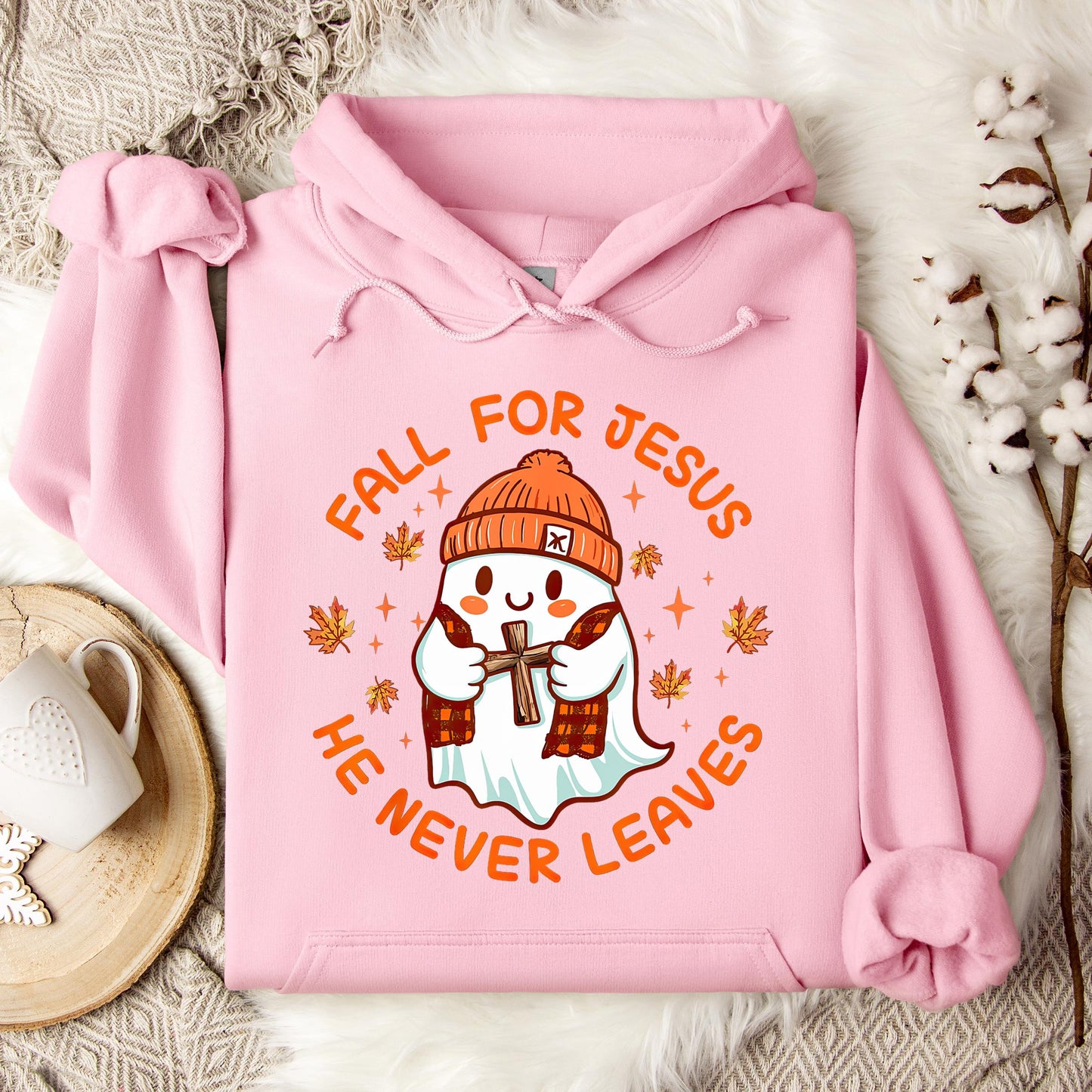 Fall For Jesus He Never Leaves 23 Hoodie