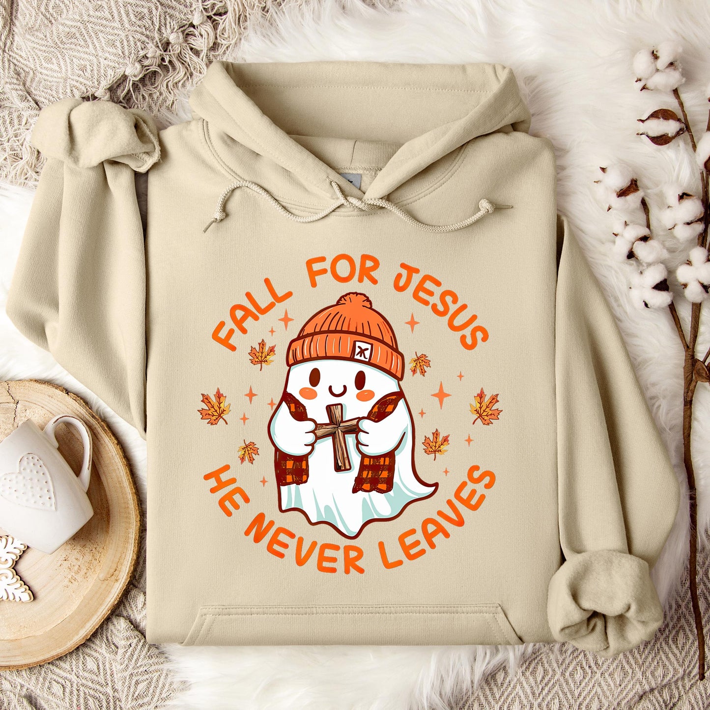 Fall For Jesus He Never Leaves 23 Hoodie