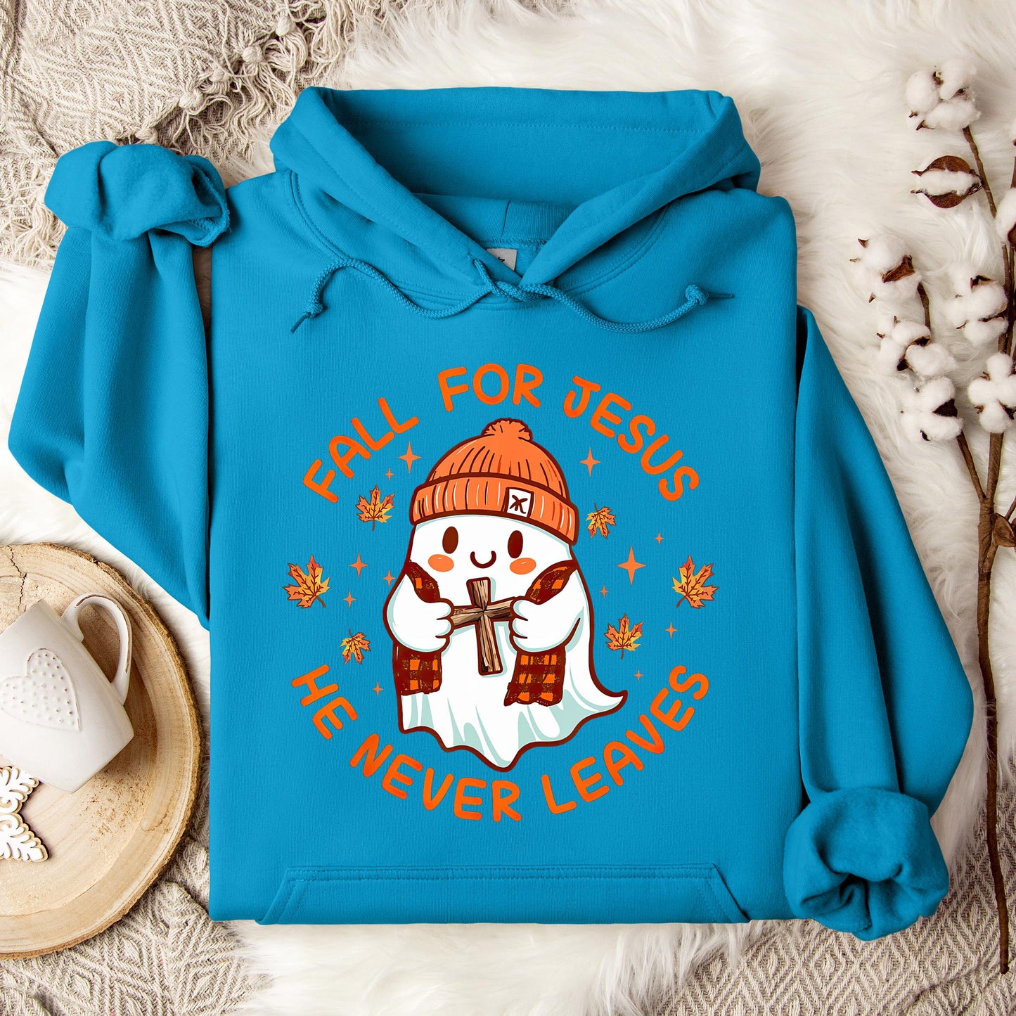 Fall For Jesus He Never Leaves 23 Hoodie