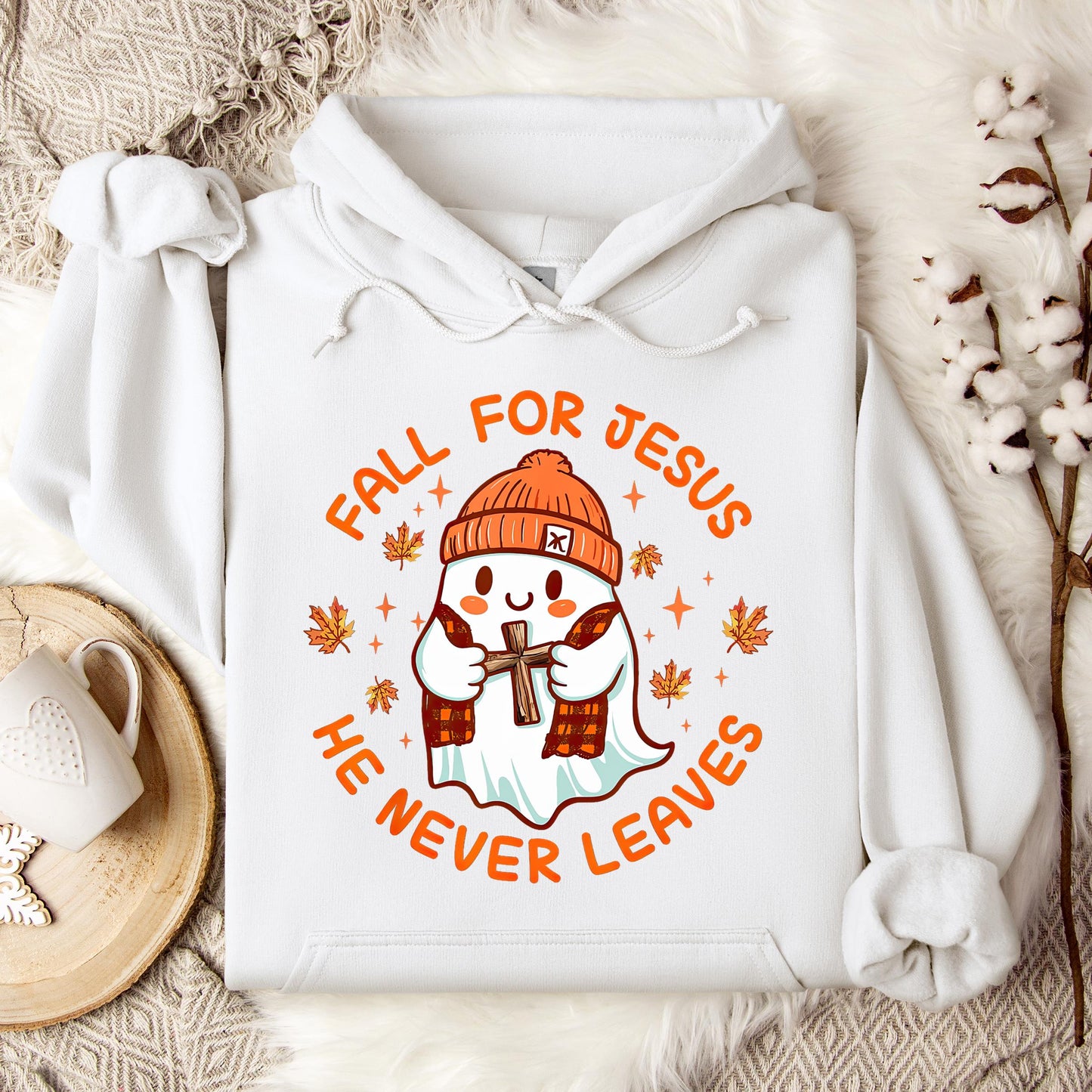 Fall For Jesus He Never Leaves 23 Hoodie