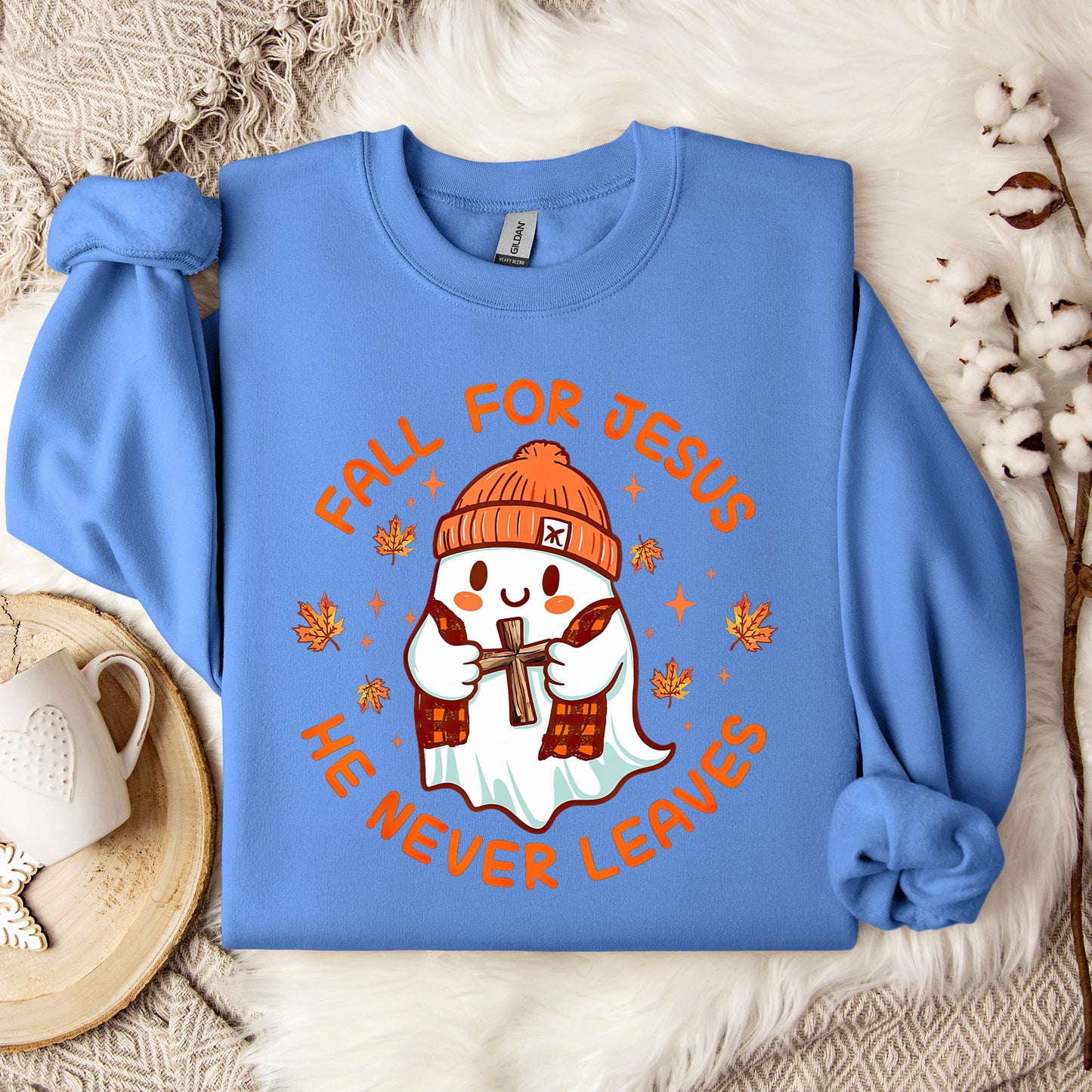 Fall For Jesus He Never Leaves 23 Sweatshirt