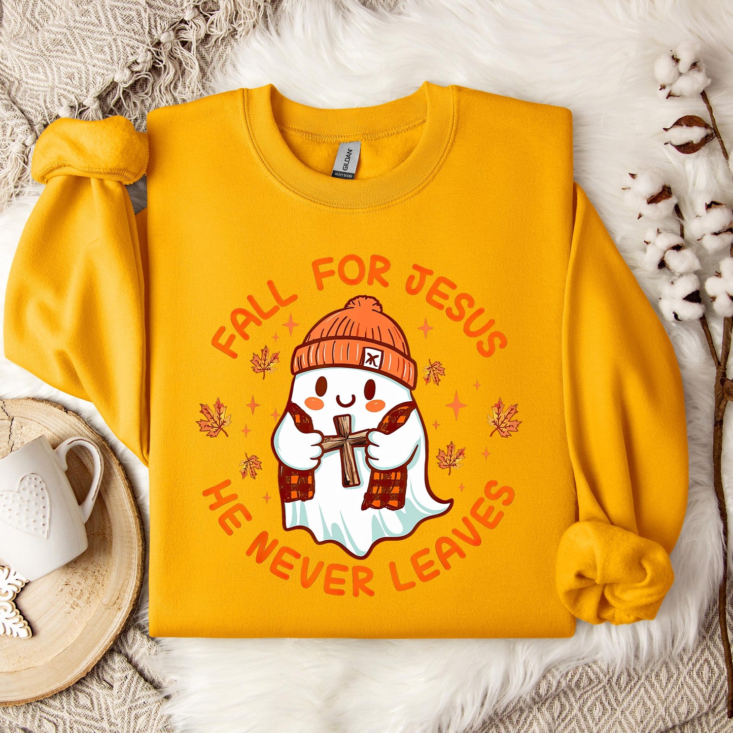 Fall For Jesus He Never Leaves 23 Sweatshirt