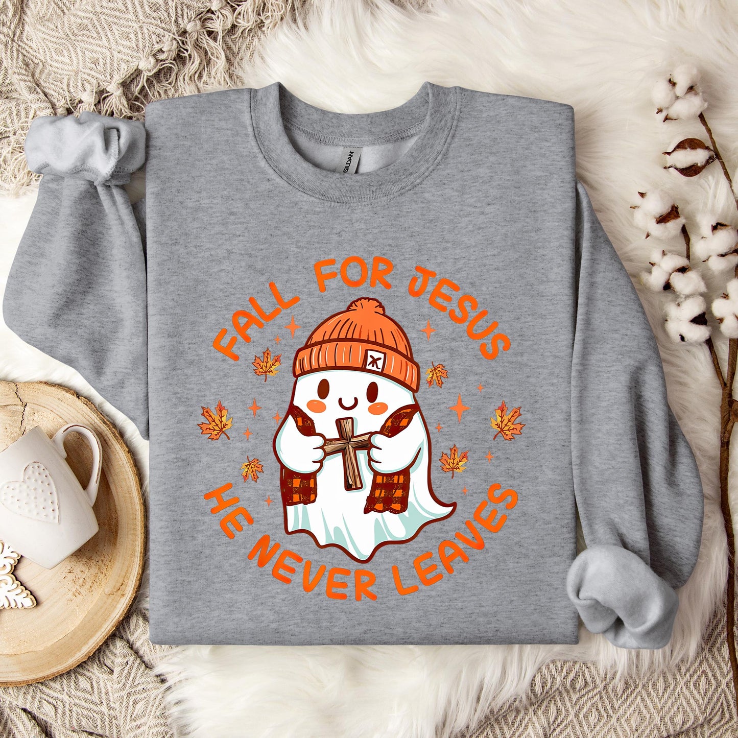 Fall For Jesus He Never Leaves 23 Sweatshirt
