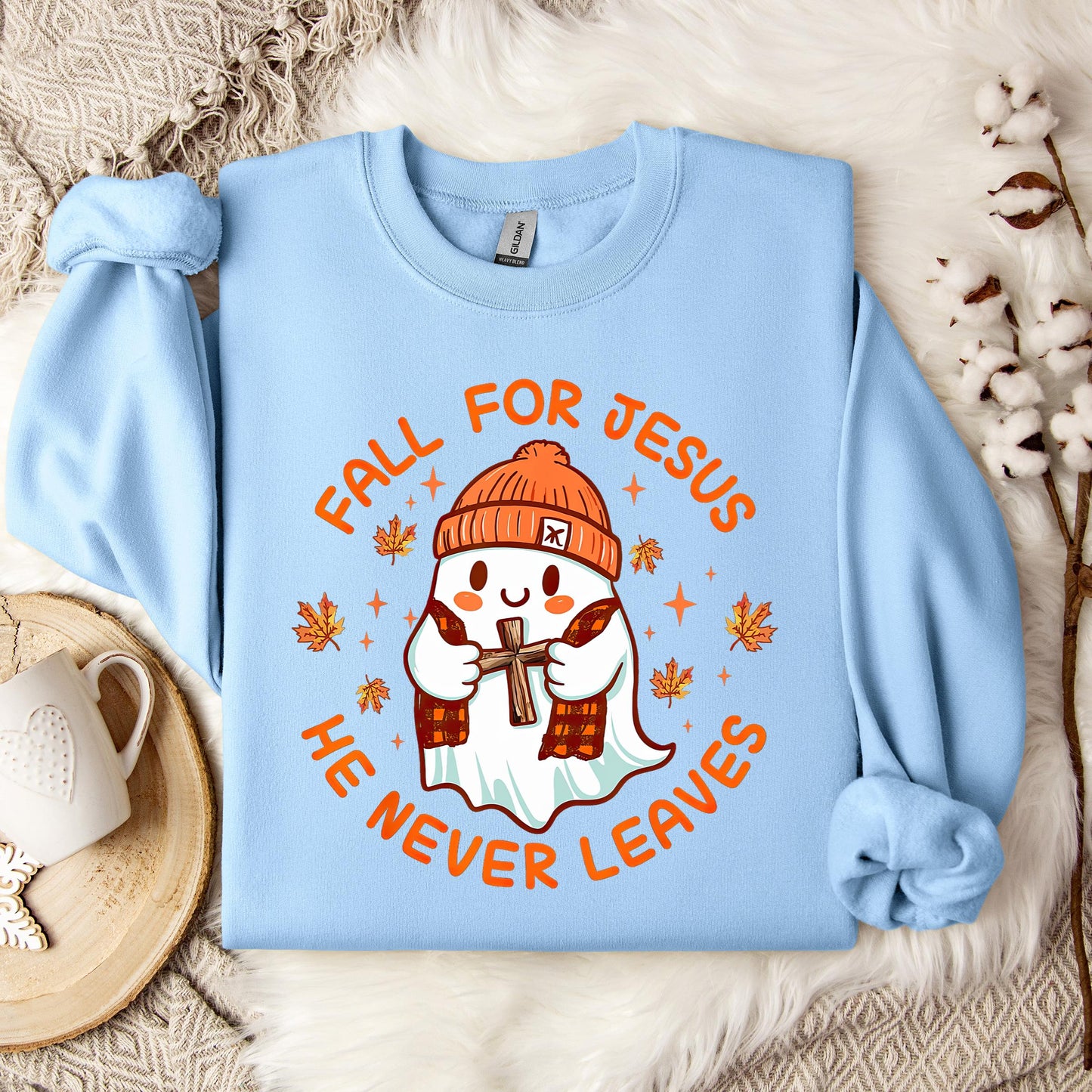 Fall For Jesus He Never Leaves 23 Sweatshirt