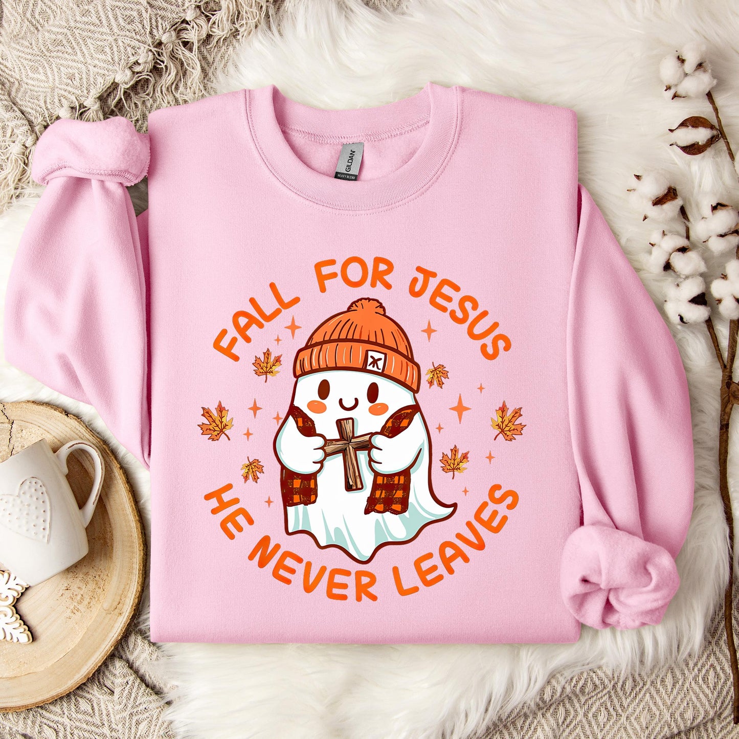 Fall For Jesus He Never Leaves 23 Sweatshirt
