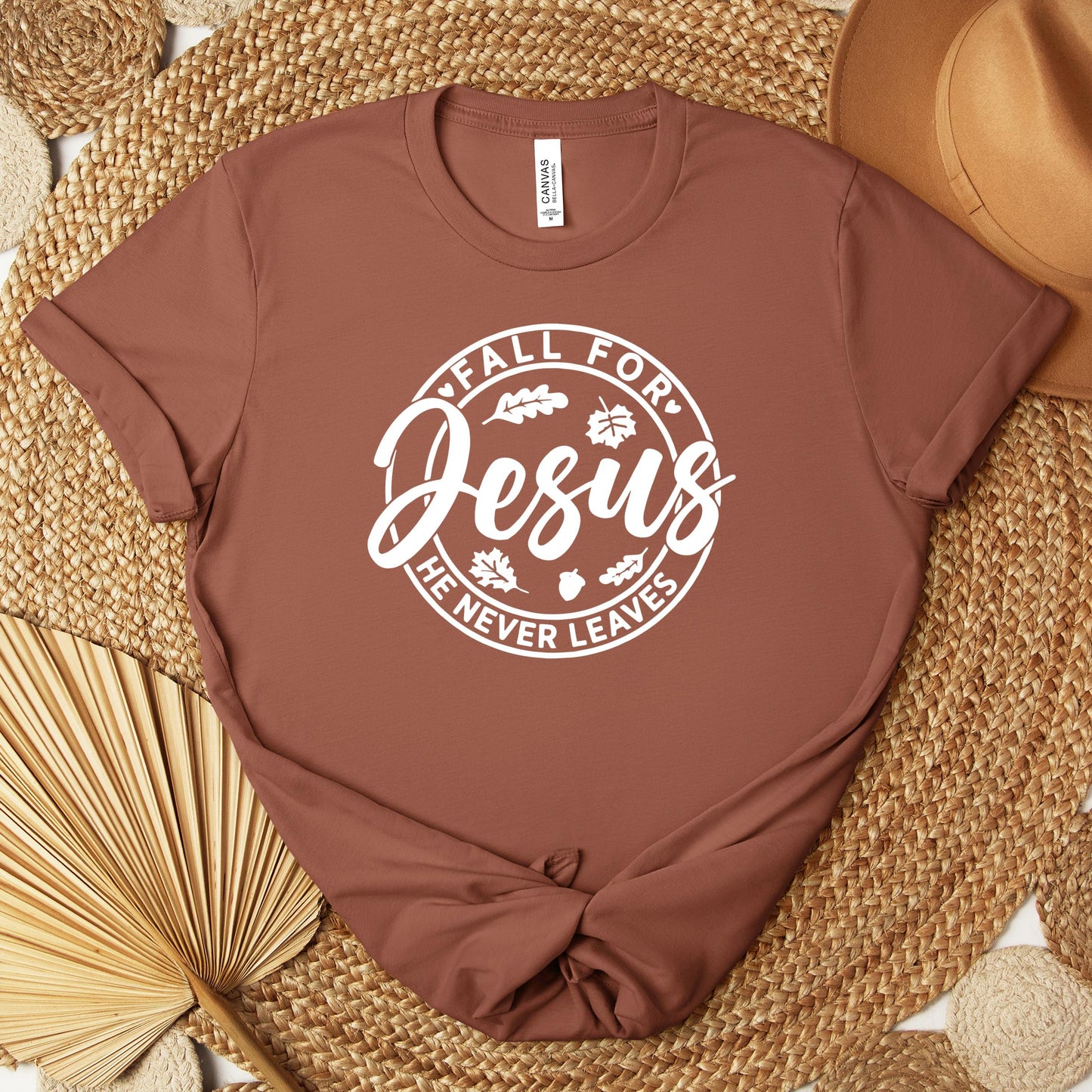 Fall For Jesus He Never Leaves 24 Premium T-shirt