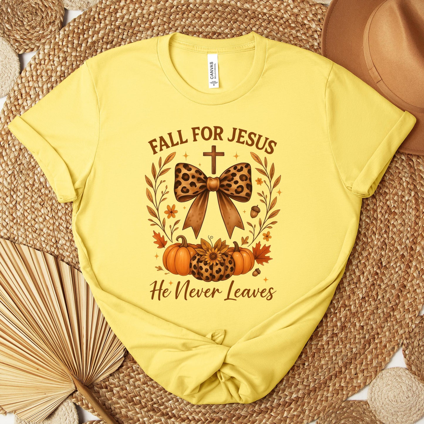 Fall For Jesus He Never Leaves 26 Premium T-shirt