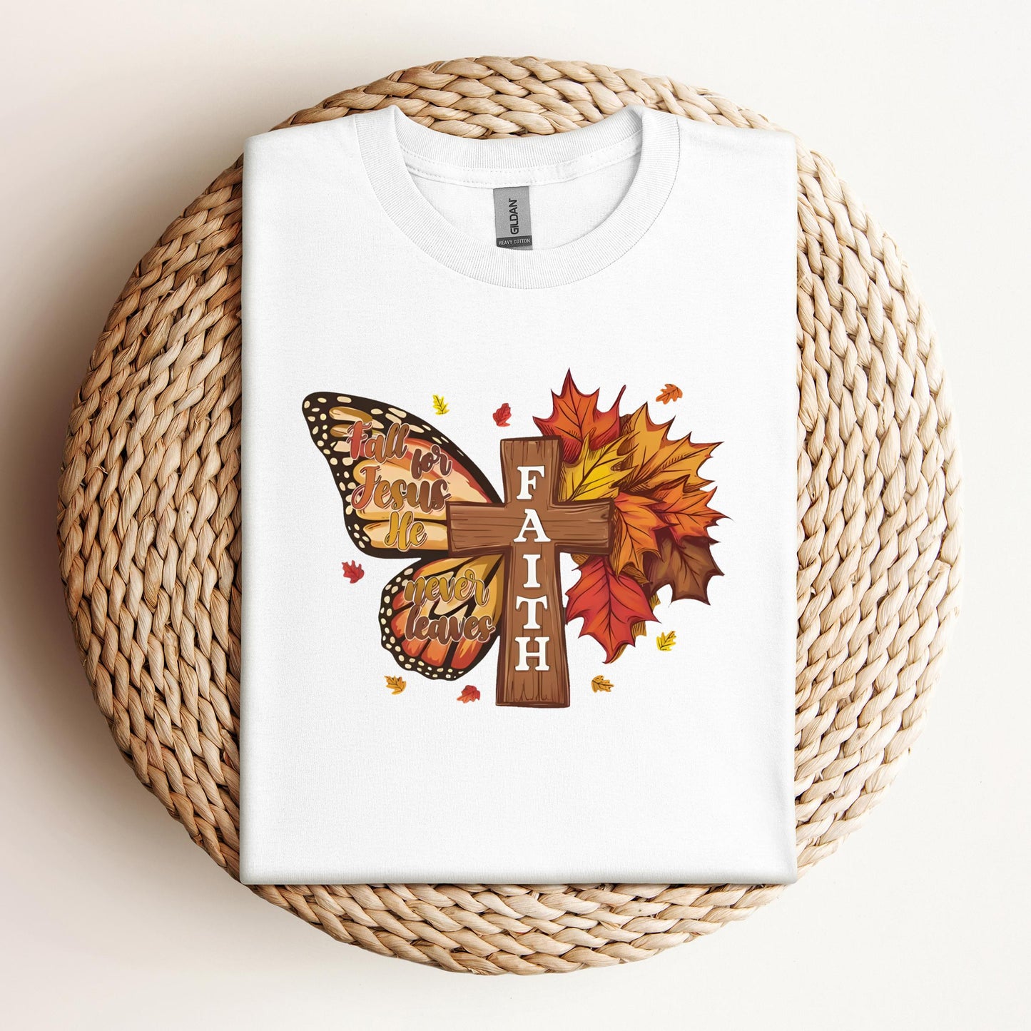 Fall For Jesus He Never Leaves Faith Cross