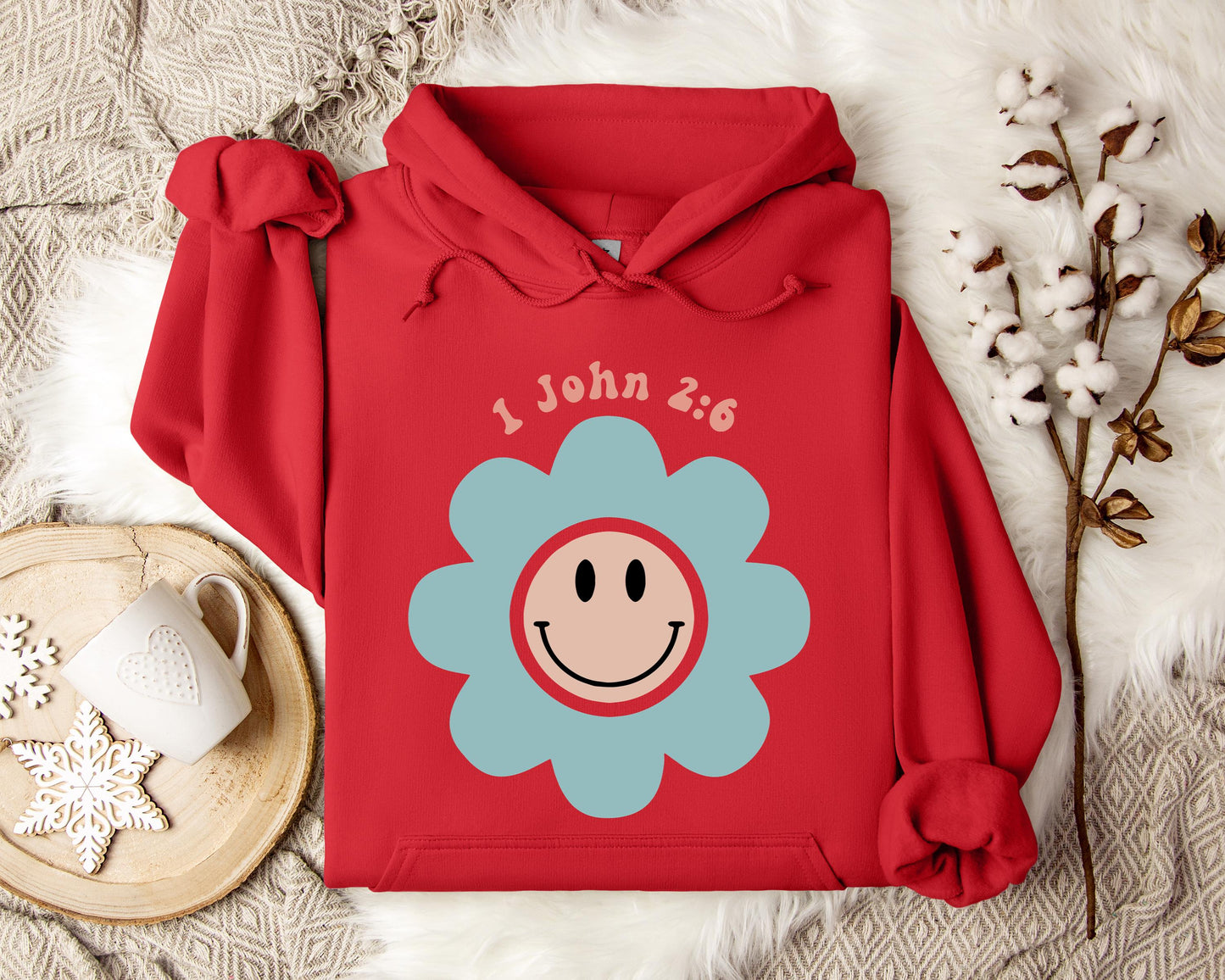 Flower Smiley 1 John 2.6 Hoodie